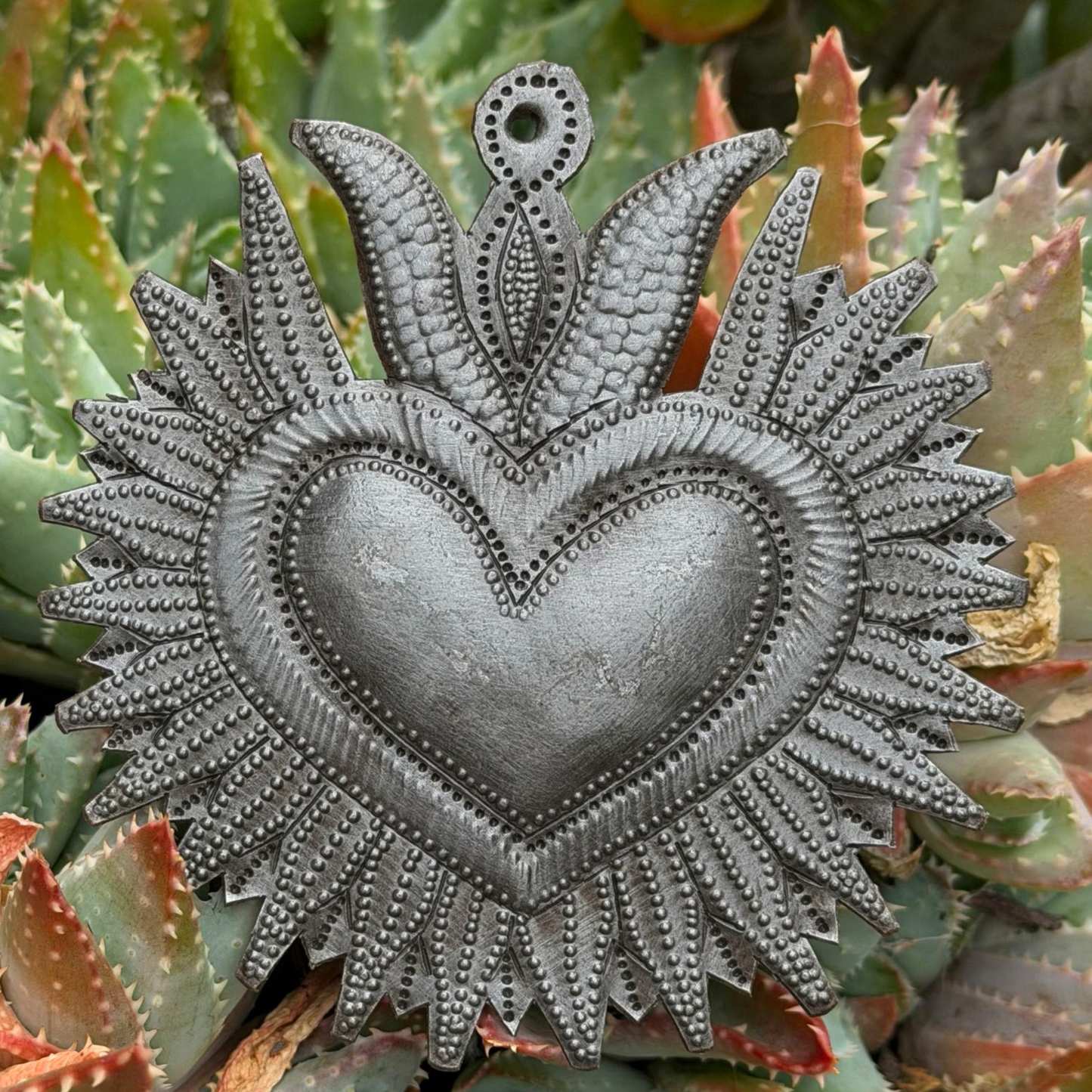 Haitian Metal Sacred Heart Wall Art Hand Chiseled Fair Trade