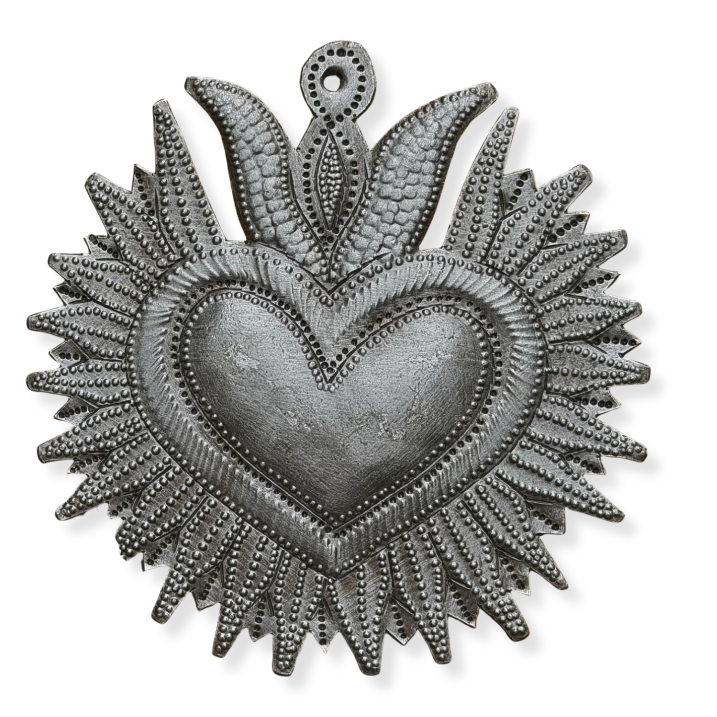 Haitian Metal Sacred Heart Wall Art Hand Chiseled Fair Trade