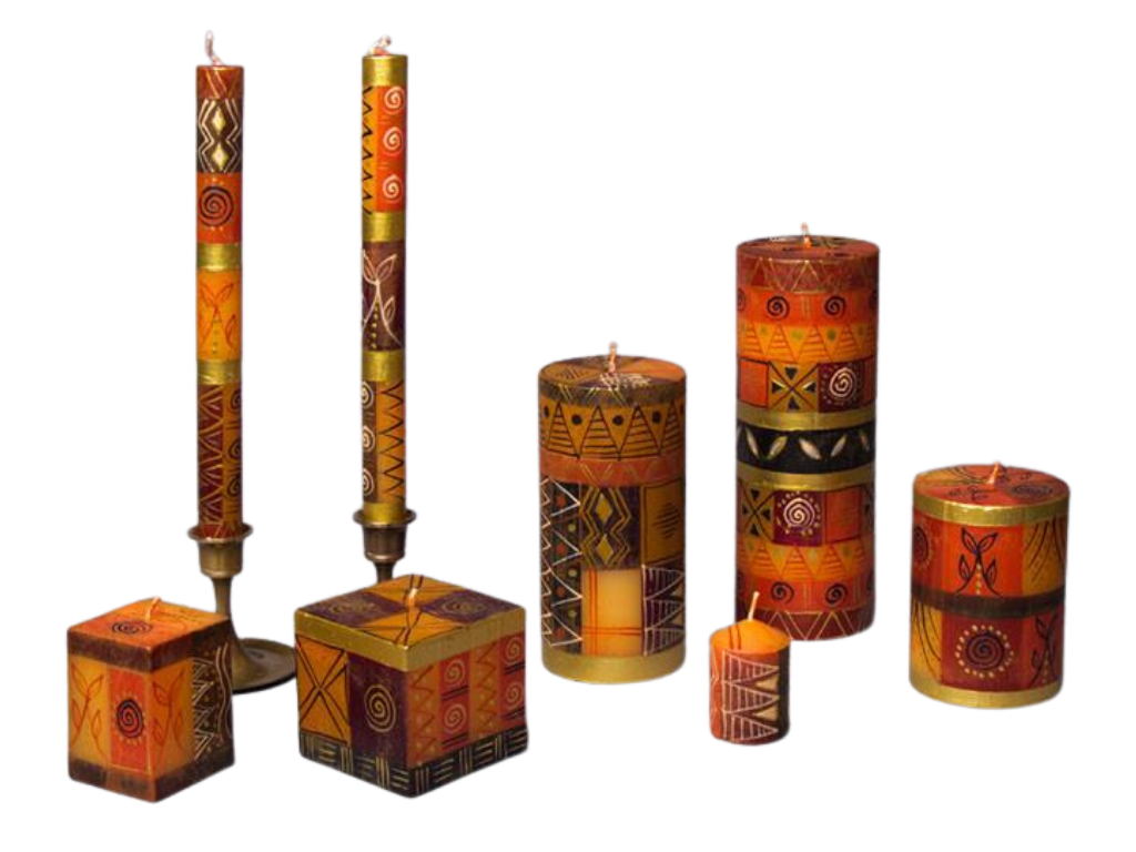 Safari Gold Painted Candles