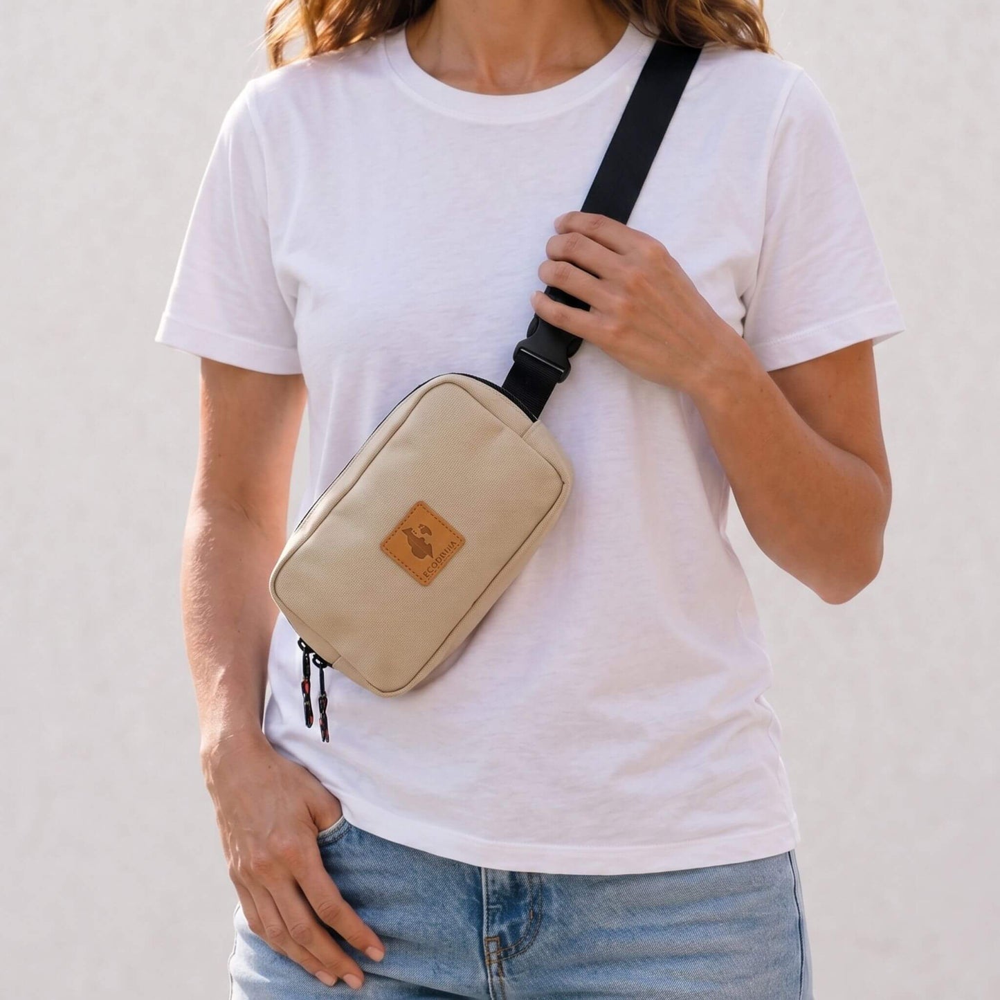 Canvas Crossbody Belt Bag Pouch, The Everywhere Belt Bag #color_sand-white