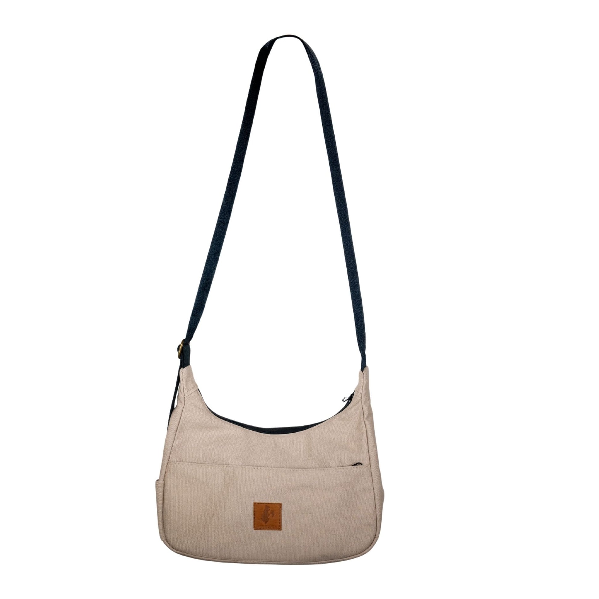 Sand white Canvas Shoulder Crescent Bag #color_sand-white