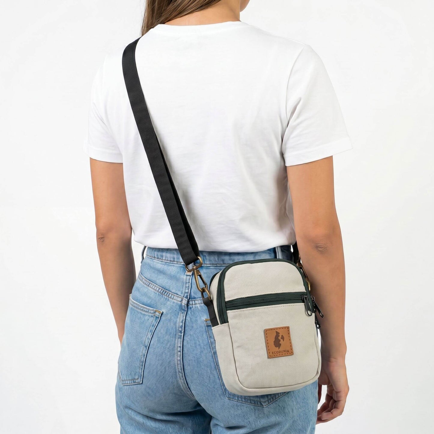 Rozi Canvas Crossbody Bag 1L | Mini Shoulder Bag #color_sand-white