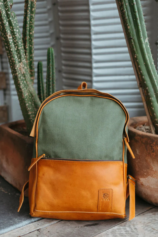 Sarbet Leather + Canvas Backpack