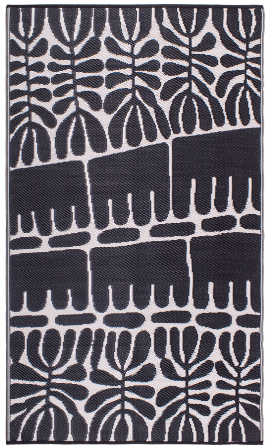 Serowe - Black & White Outdoor Rug for Patio