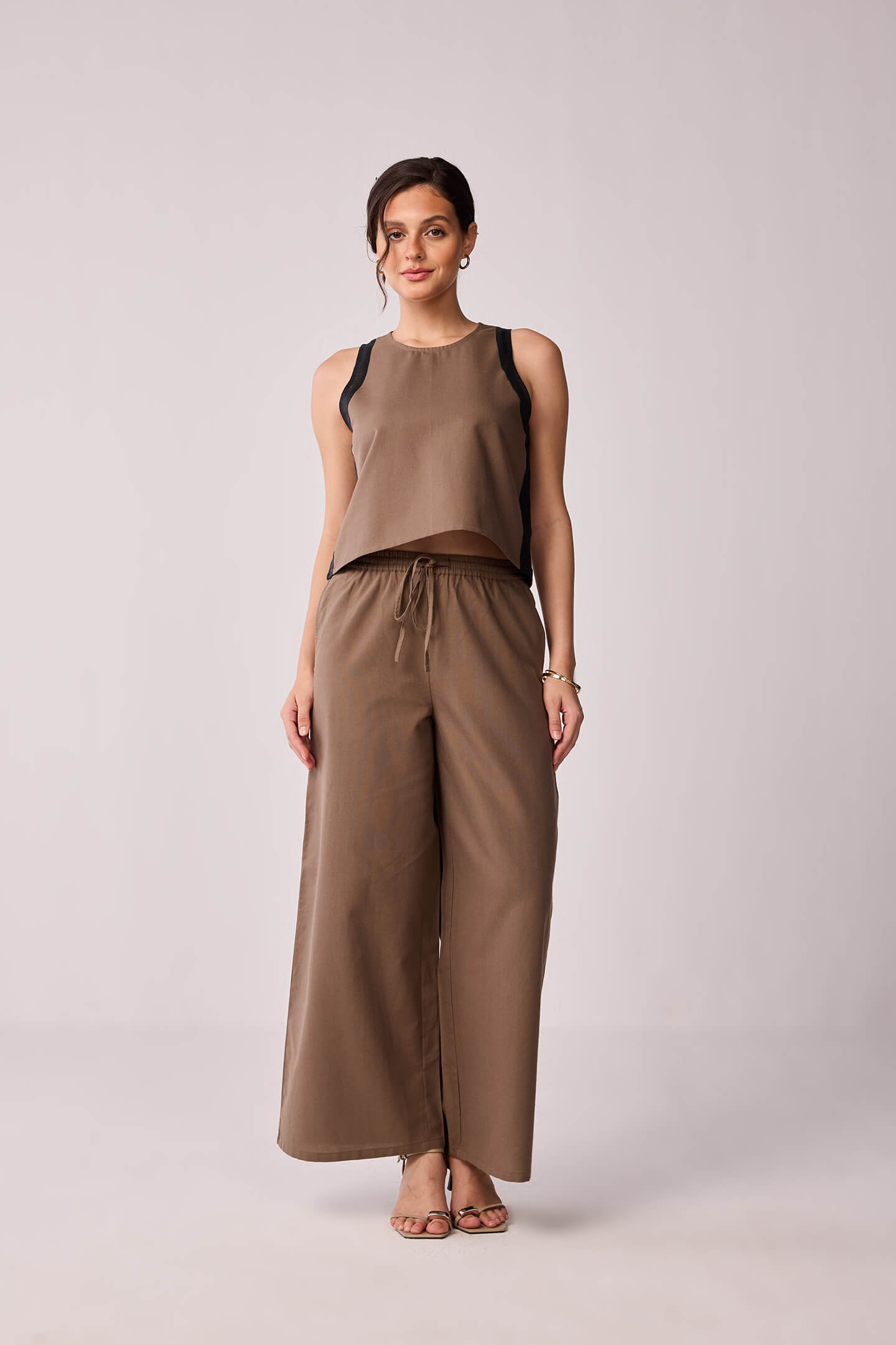 Sleeveless Colorblock Top in Brown and Black