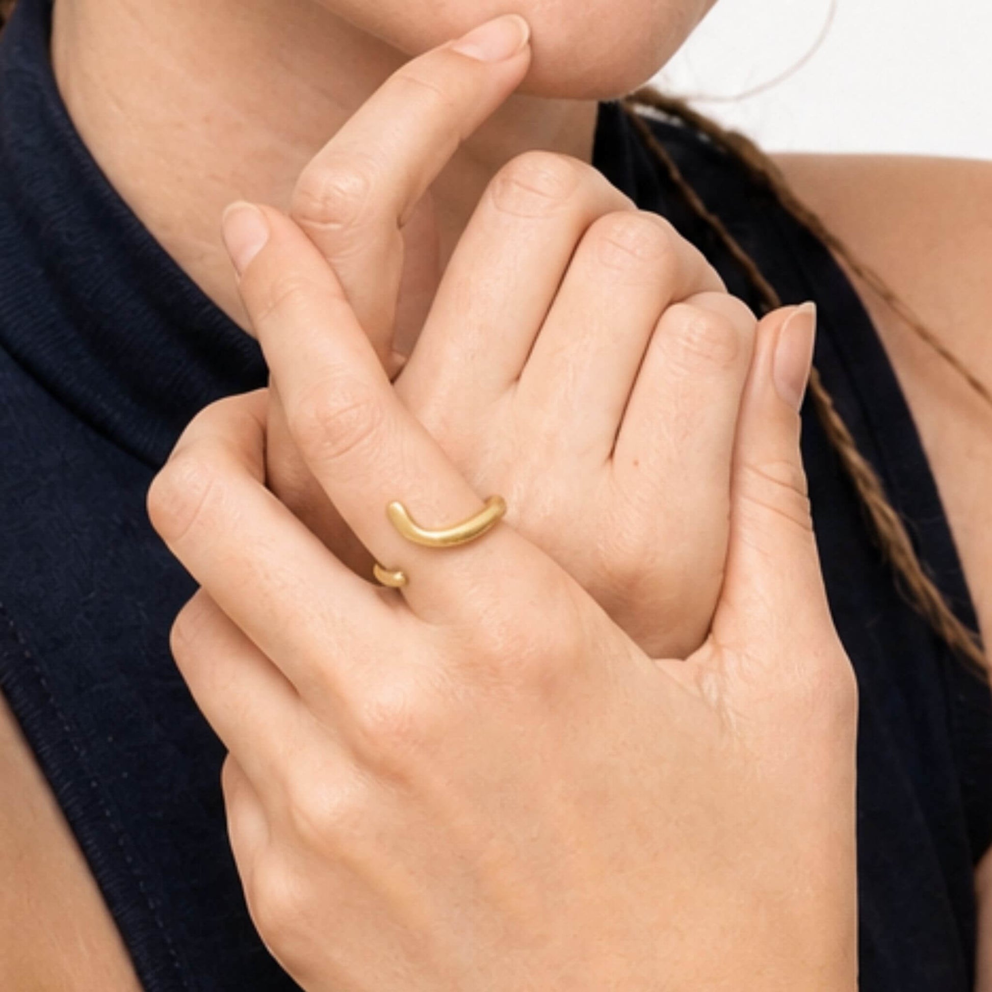 Slim Bypass Wrap Brass Ring | Shani - EcoDunia