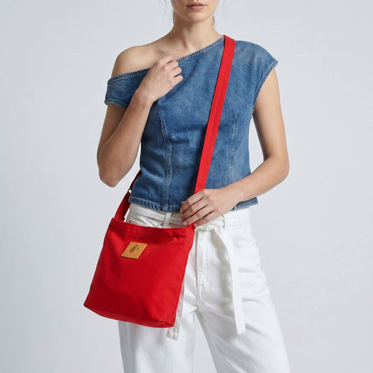 Canvas Mini Crossbody Bag for Men & Women | Amani #color_red