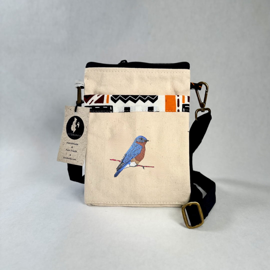 Bluebird Embroidered Canvas Crossbody Bag | Essentials