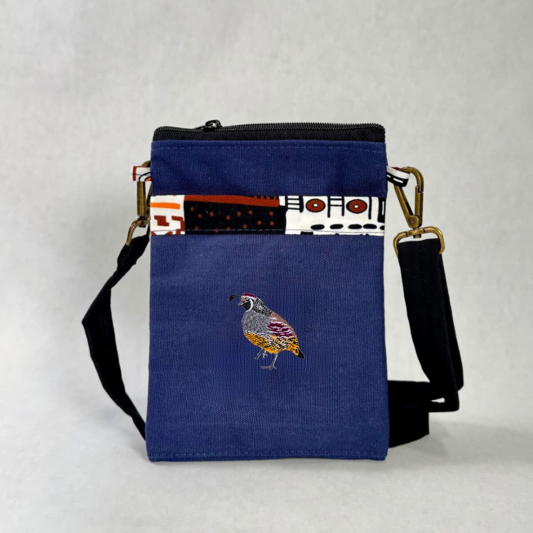 Quail Essentials Bag, Canvas Crossbody Purse #color_pale-blue