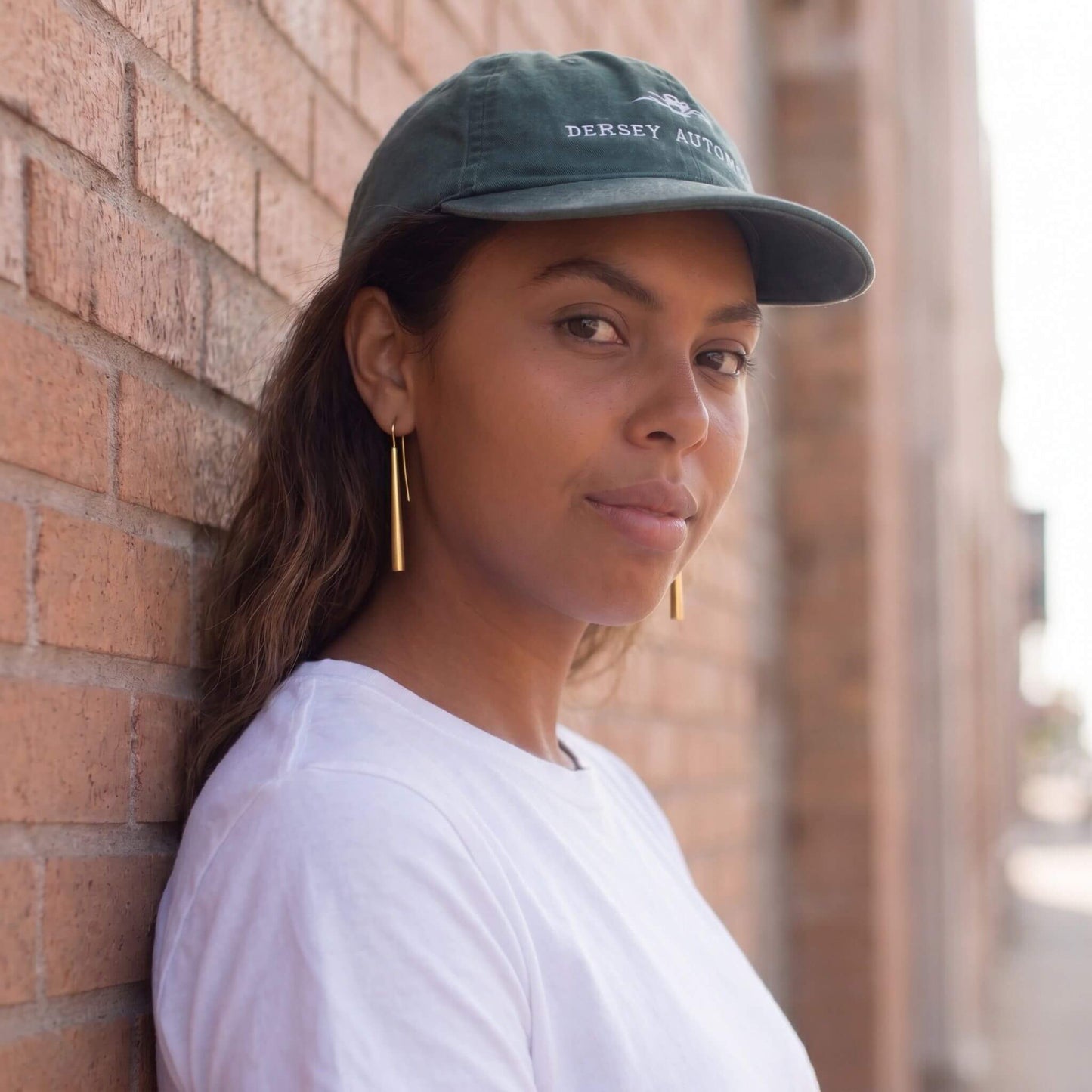 Long Bar Brass Drop Earrings for Women | Moja #design_smooth