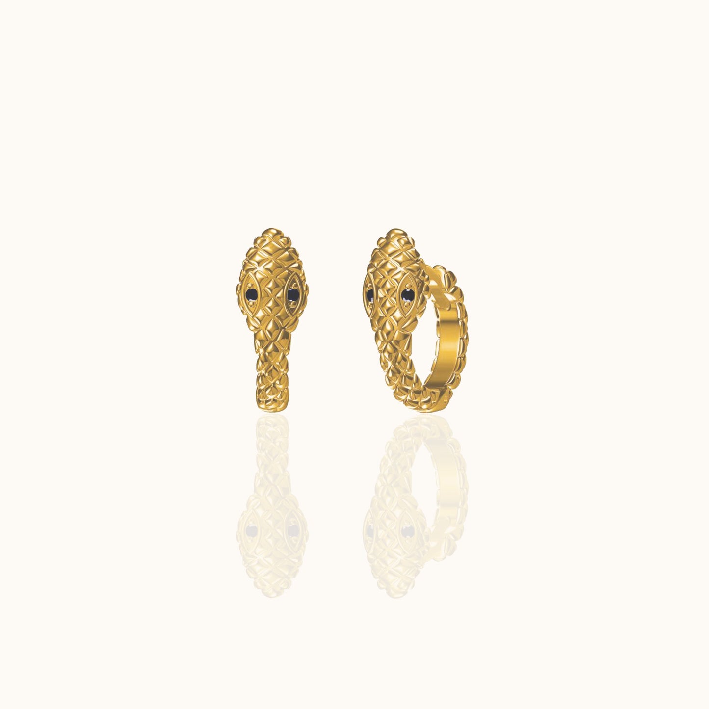 Snake Huggie Hoop Earrings
