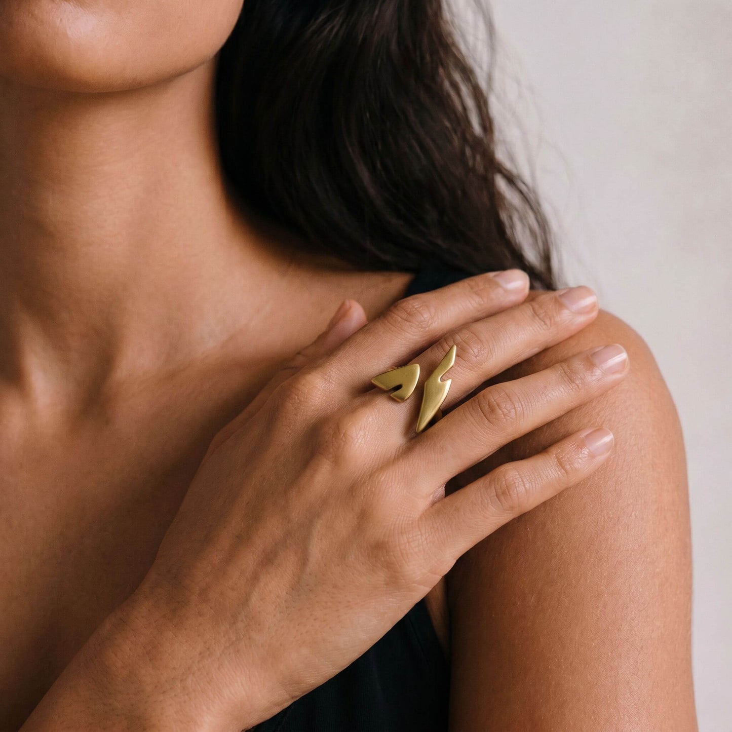 Flame Brass Statement Ring | Zaria - EcoDunia