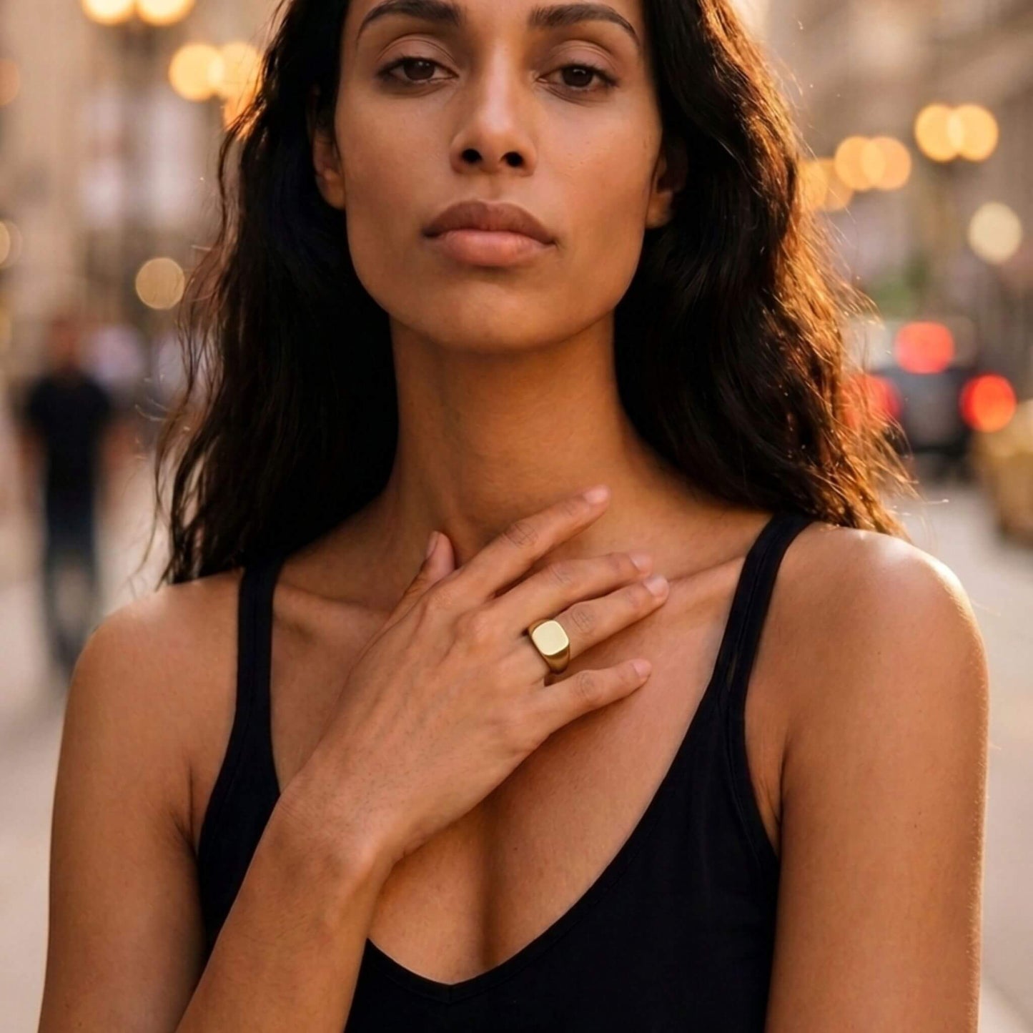 Brass Square Signet Ring | Mamba - EcoDunia
