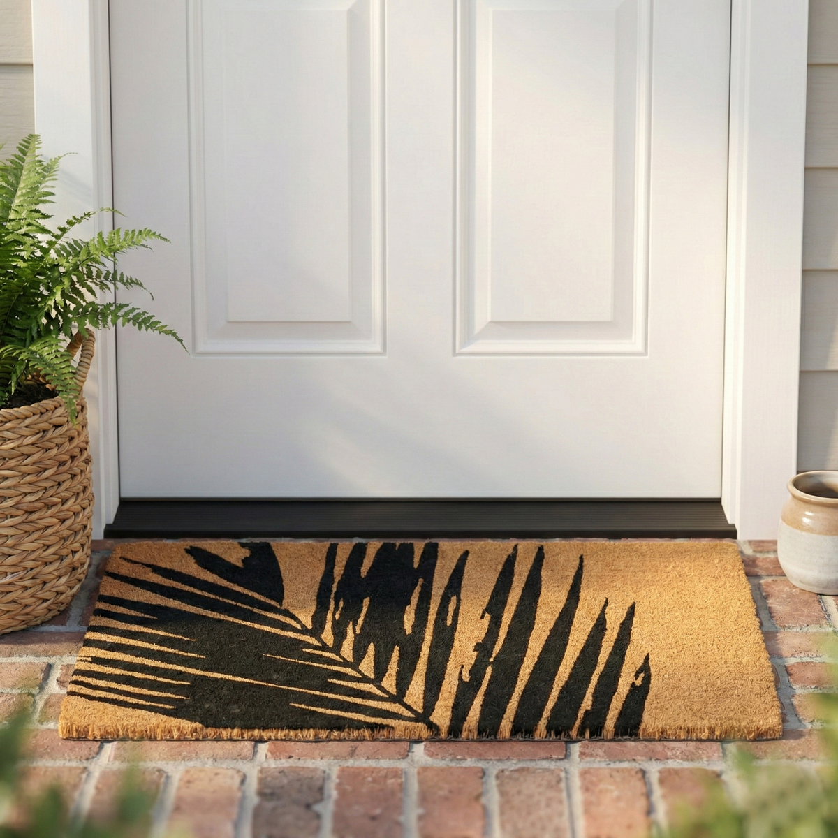 Summertime Palm Leaf Coir Doormat