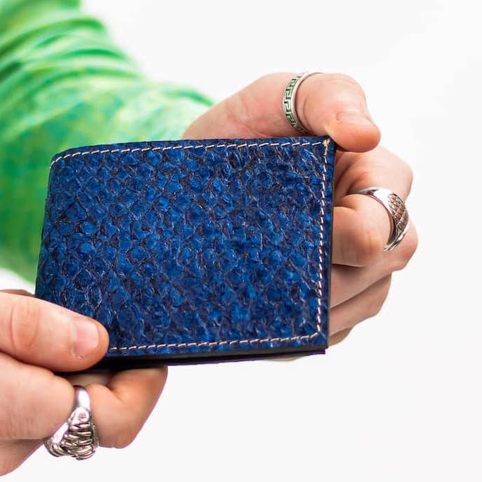 Men's Bifold Fish Wallets #color_blue
