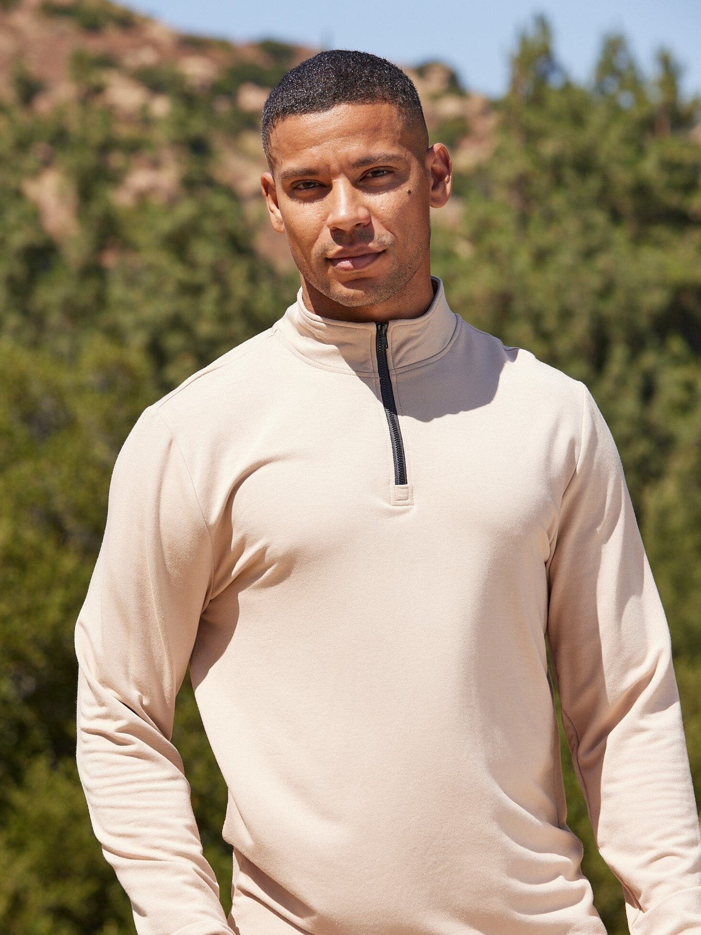 Kace Modal Terry Quarter Zip Neck