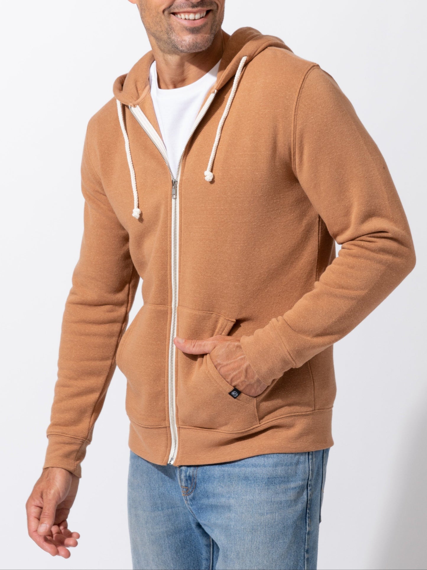 Triblend Zip Fleece Hoodie