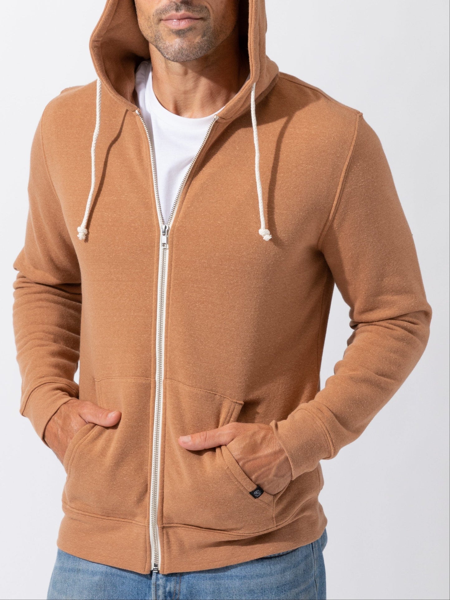 Triblend Zip Fleece Hoodie