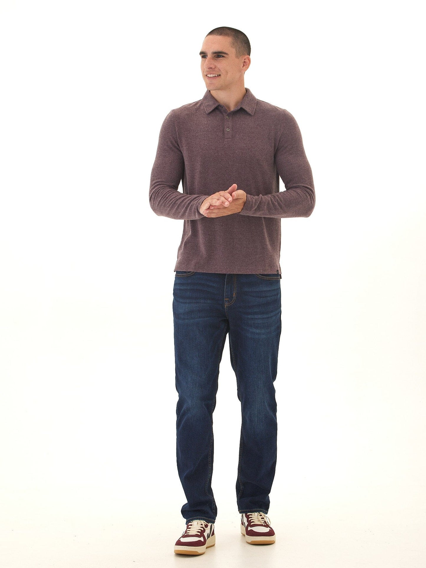 Henrique Sweater Knit Long Sleeve Polo