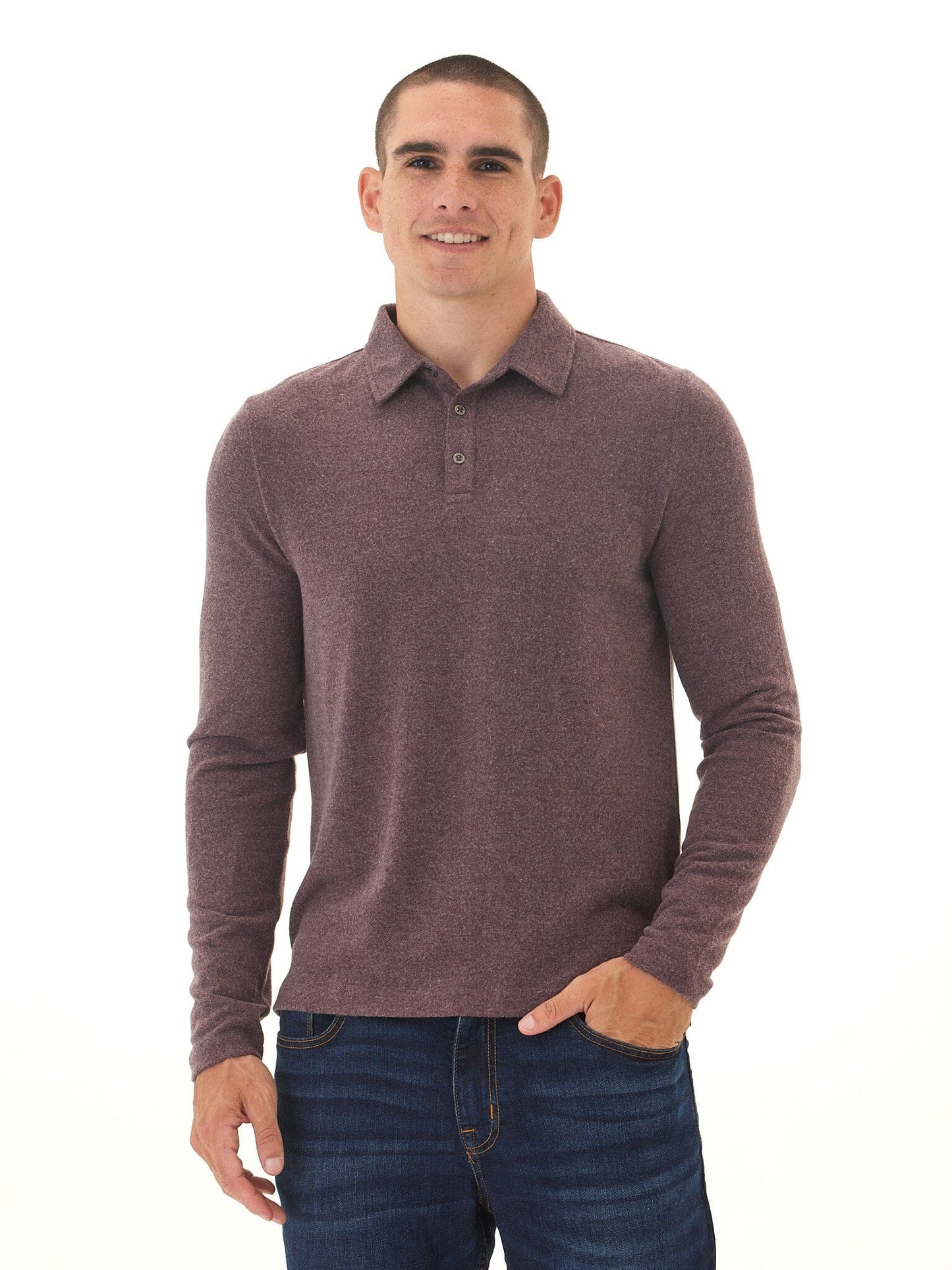 Henrique Sweater Knit Long Sleeve Polo