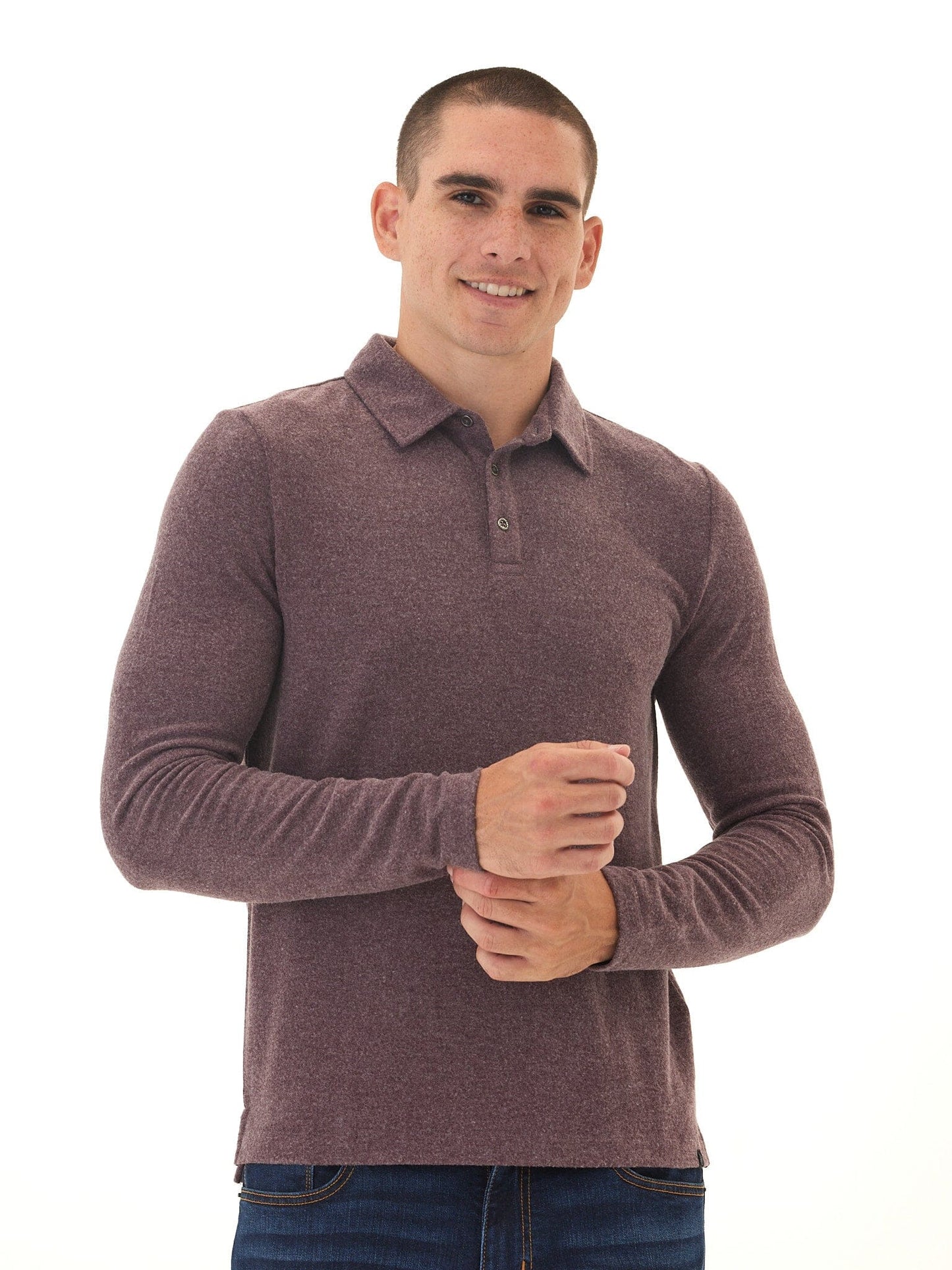 Henrique Sweater Knit Long Sleeve Polo