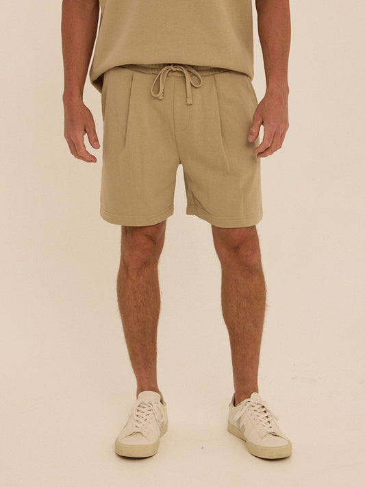 Easton Cotton Blend Terry Pleated Short