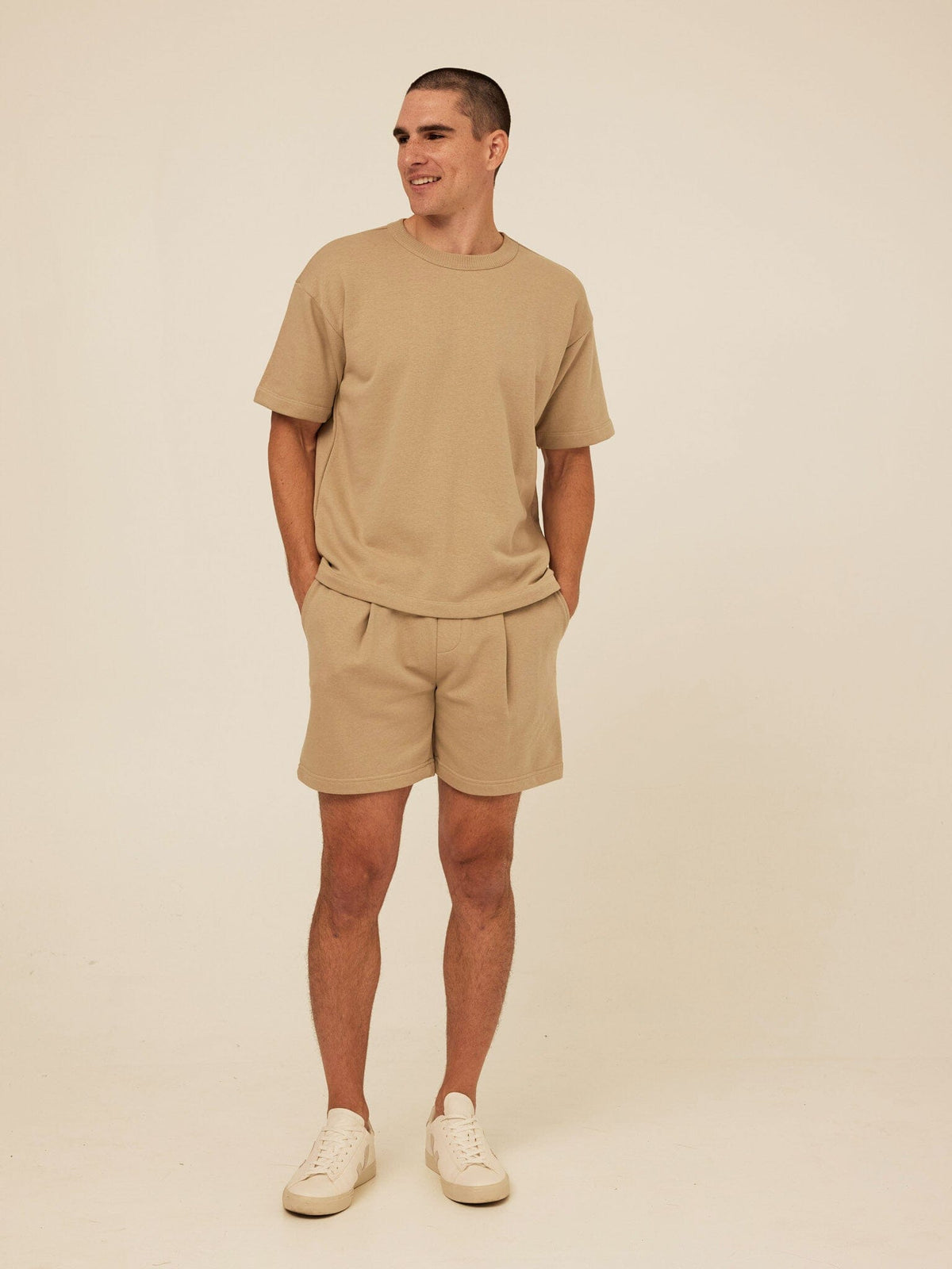 Easton Cotton Blend Terry Pleated Short