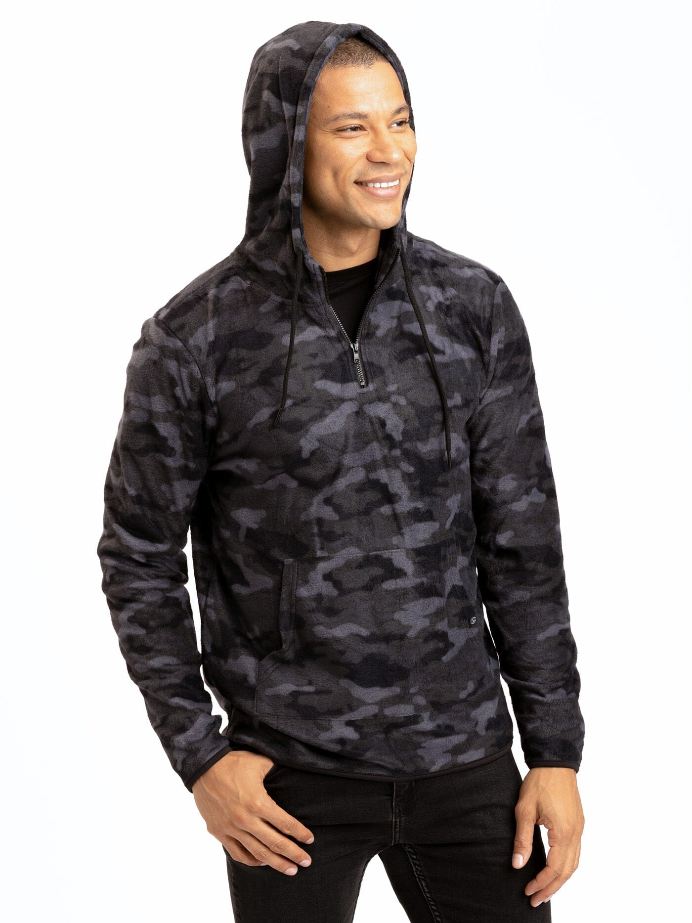 Breton Camo Half-Zip Hoodie