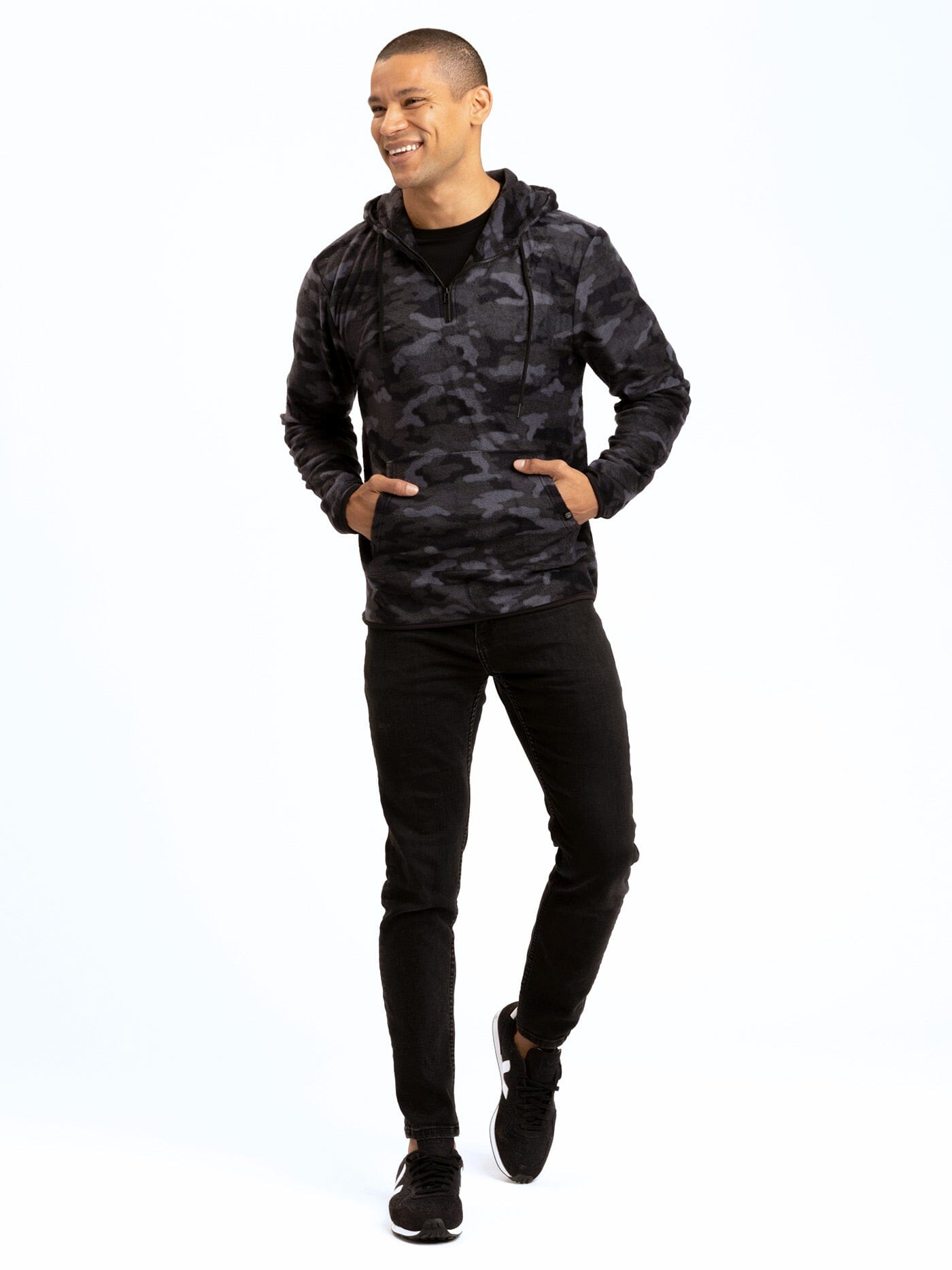 Breton Camo Half-Zip Hoodie
