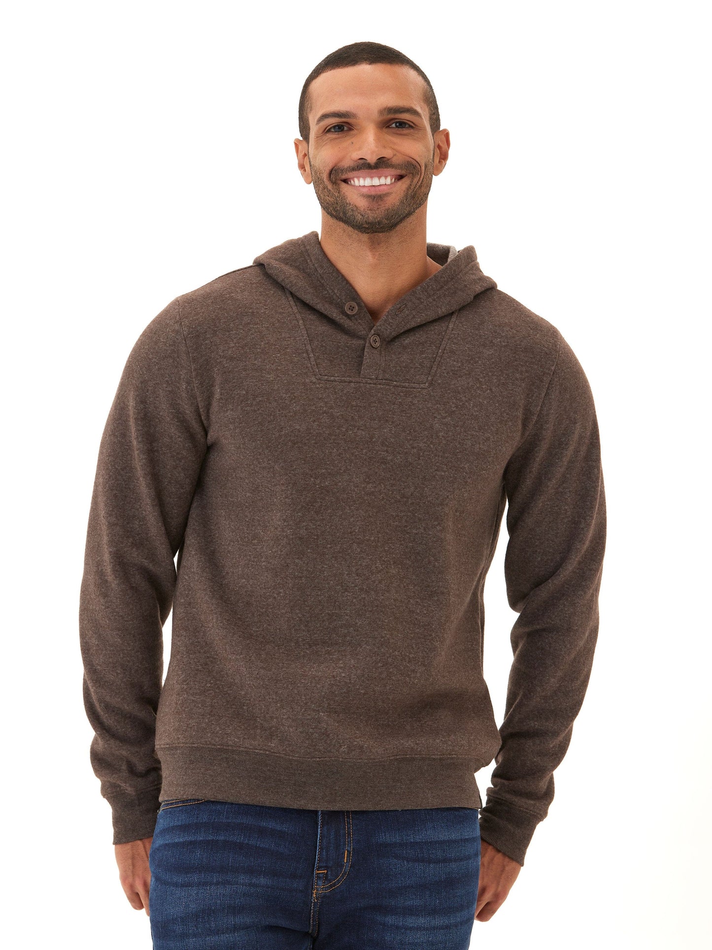 Kieran Triblend Fleece Henley Hoodie