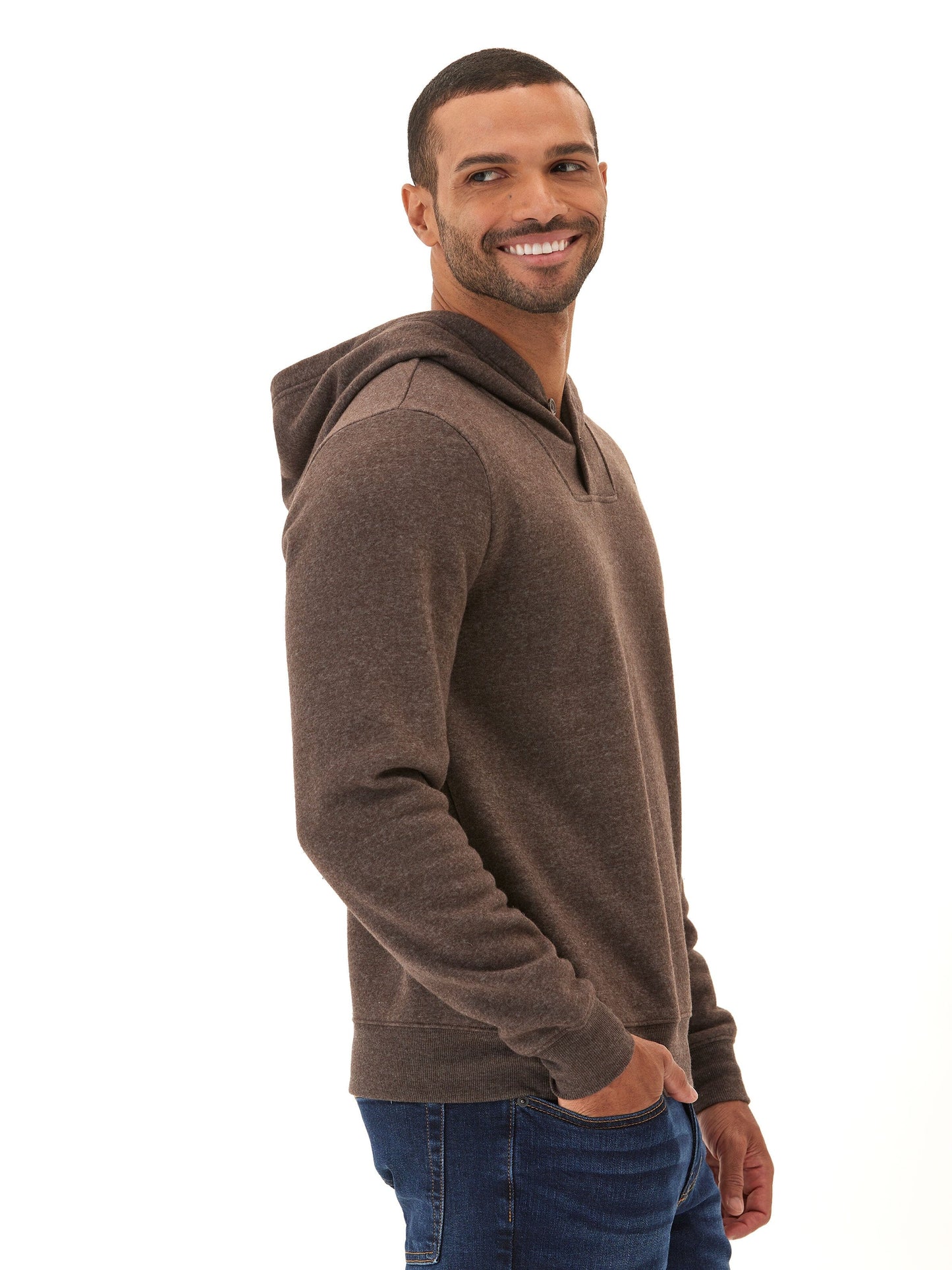 Kieran Triblend Fleece Henley Hoodie