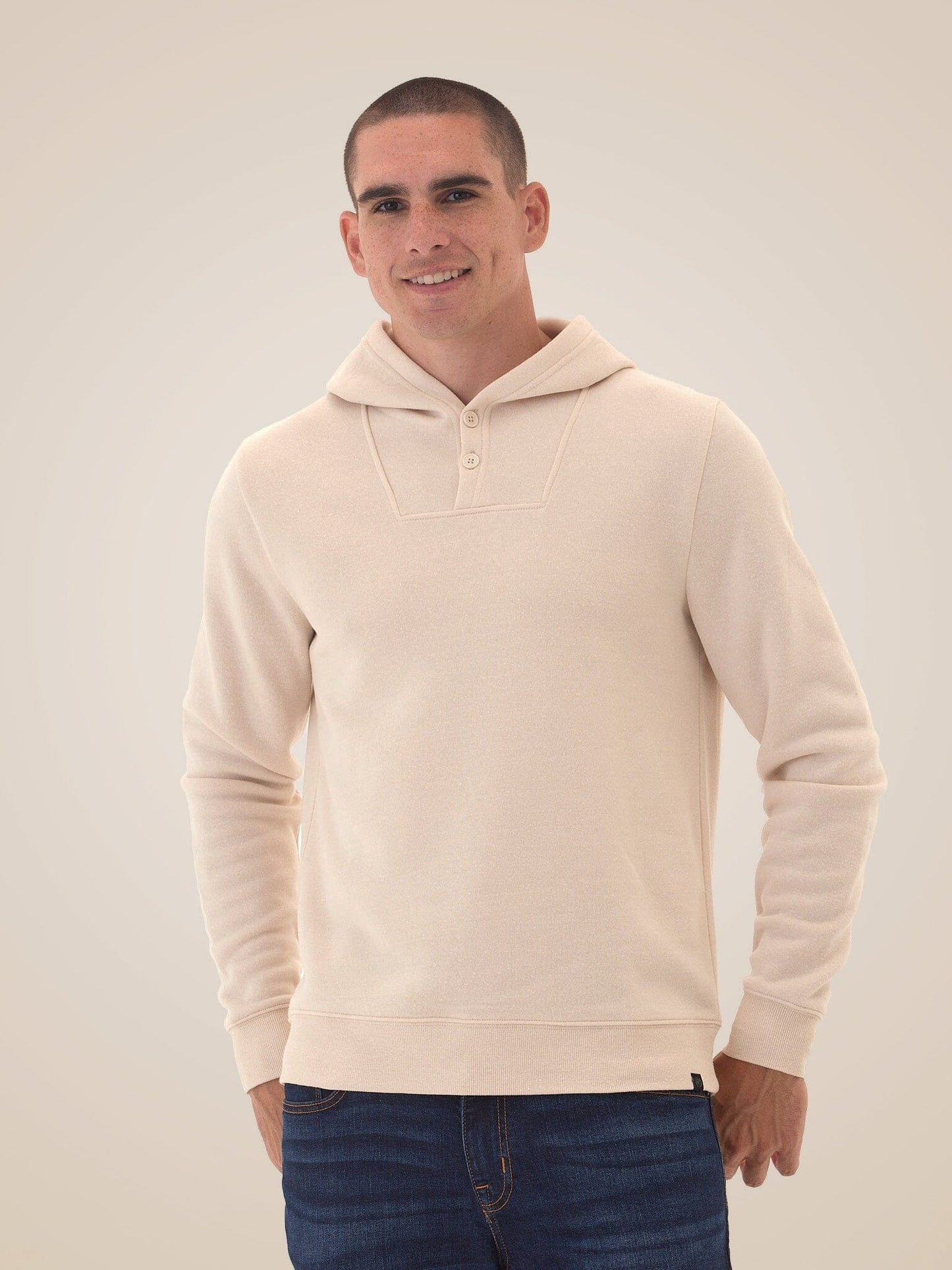 Kieran Triblend Fleece Henley Hoodie