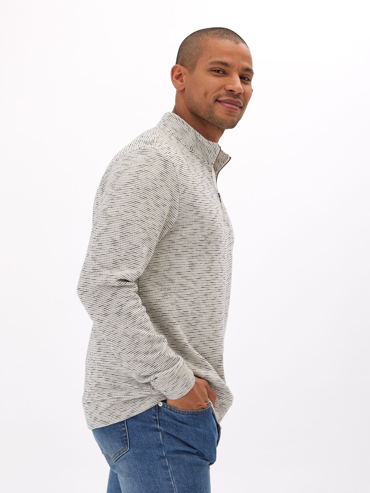 Felix Stripe Terry 1/4 Zip Pullover