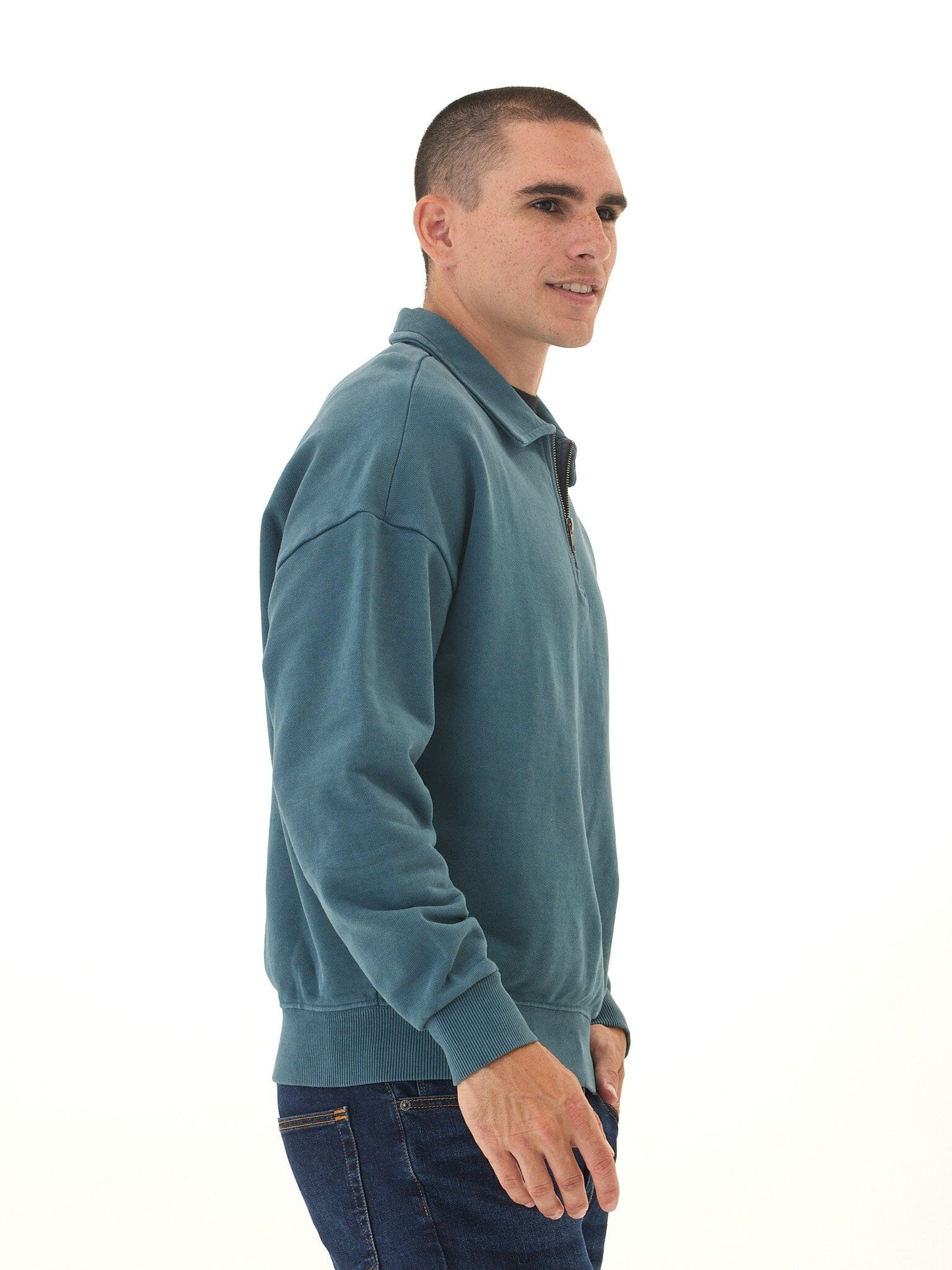 Gabe Mineral Wash Heavy Terry Quarter Zip Pullover
