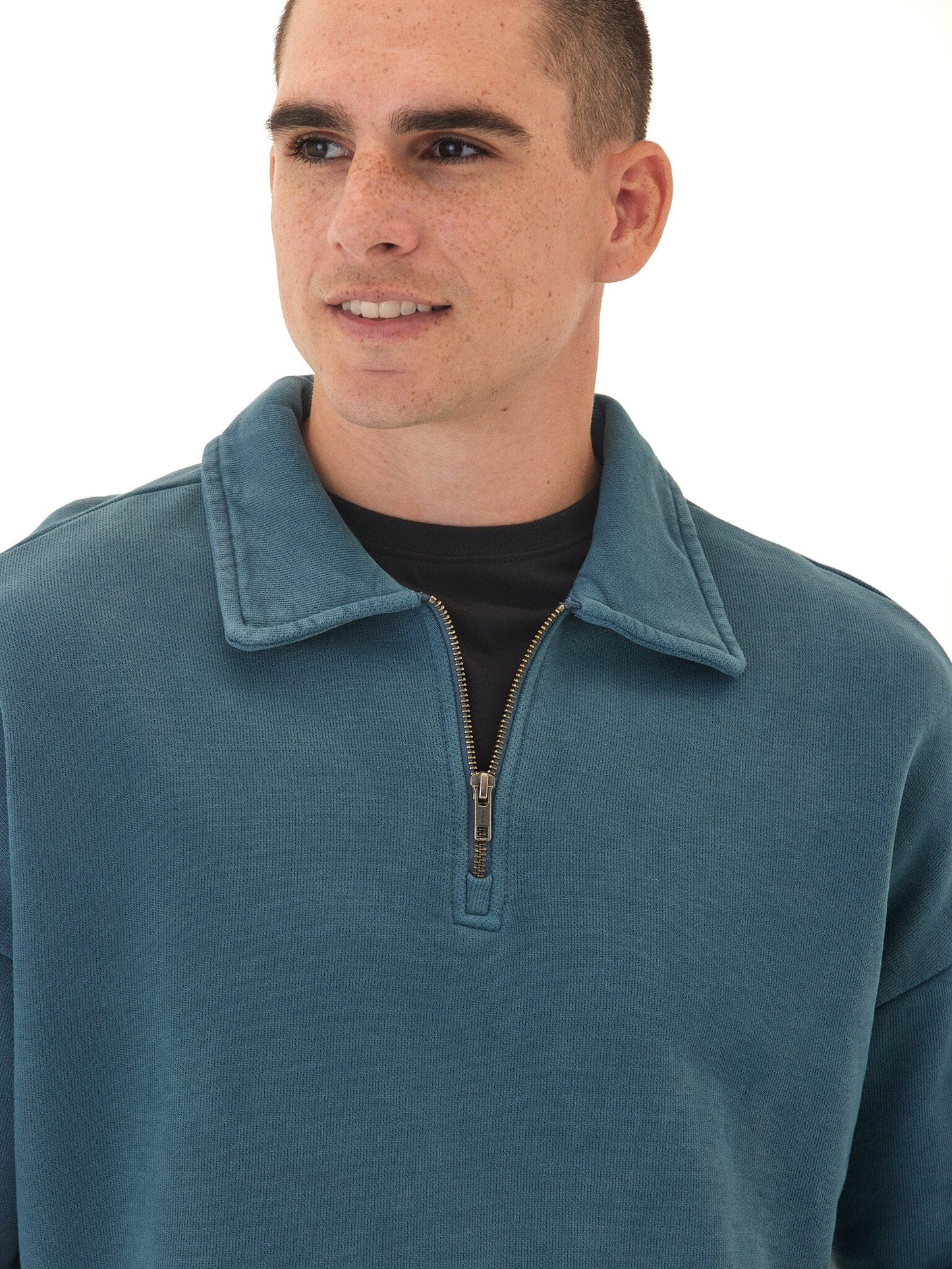 Gabe Mineral Wash Heavy Terry Quarter Zip Pullover