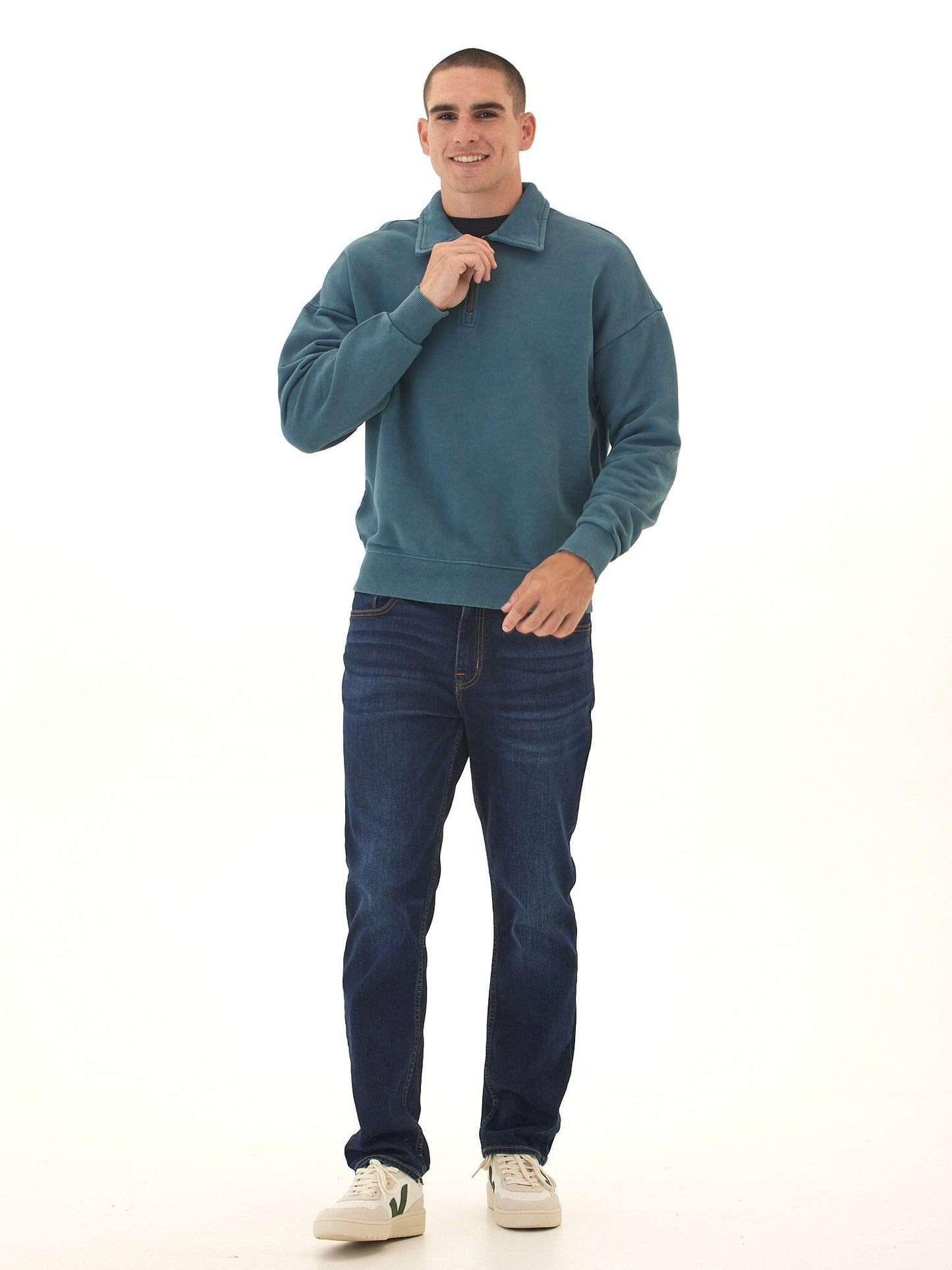 Gabe Mineral Wash Heavy Terry Quarter Zip Pullover
