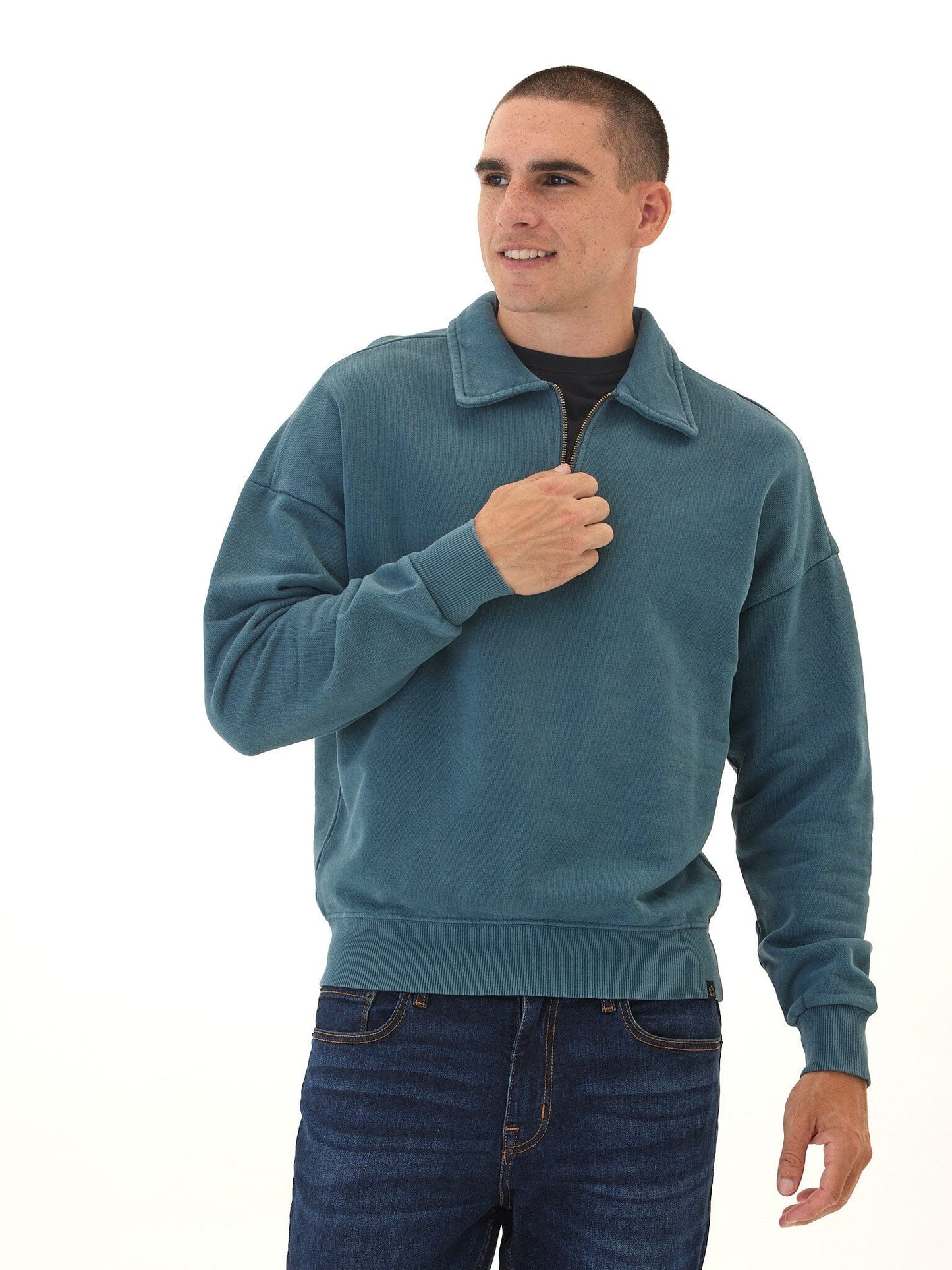 Gabe Mineral Wash Heavy Terry Quarter Zip Pullover