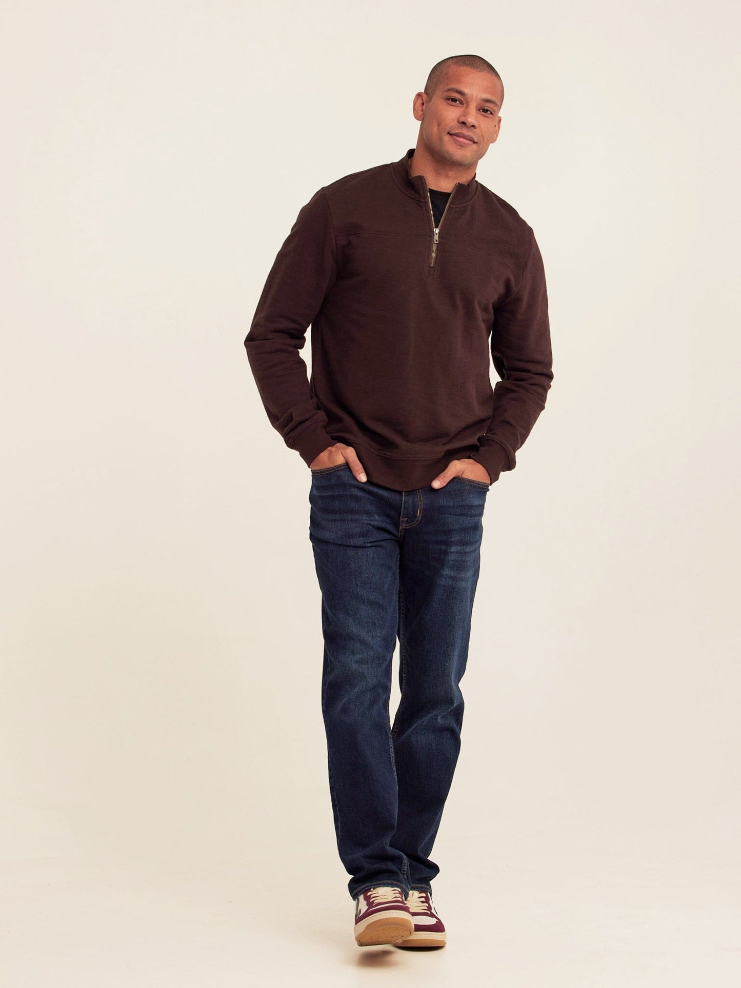 Christian Comfort Slub Terry Half Zip Pullover