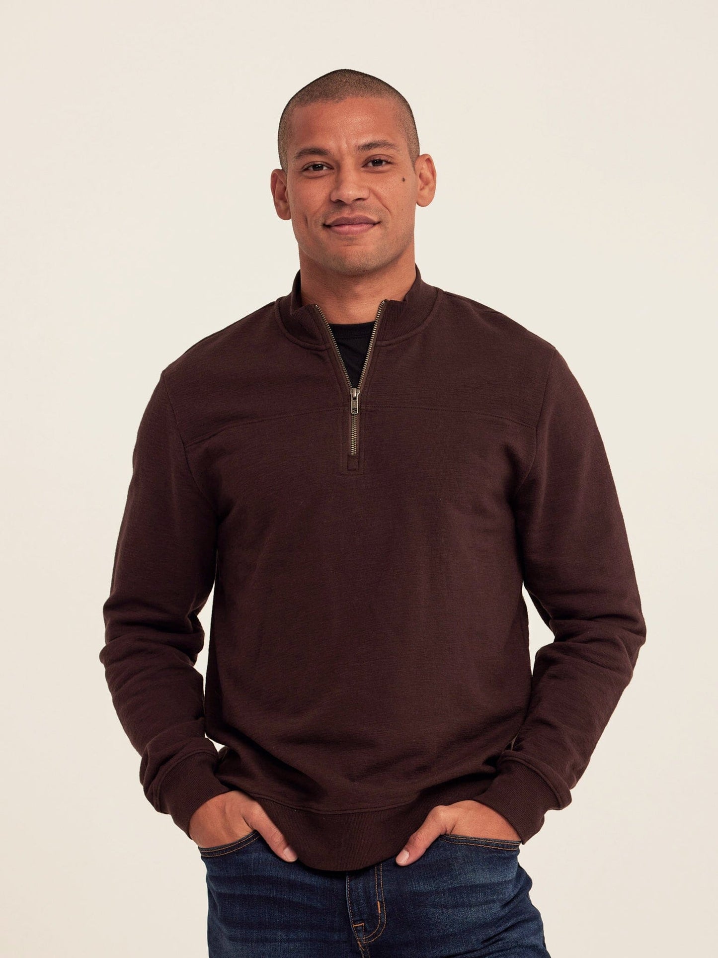 Christian Comfort Slub Terry Half Zip Pullover