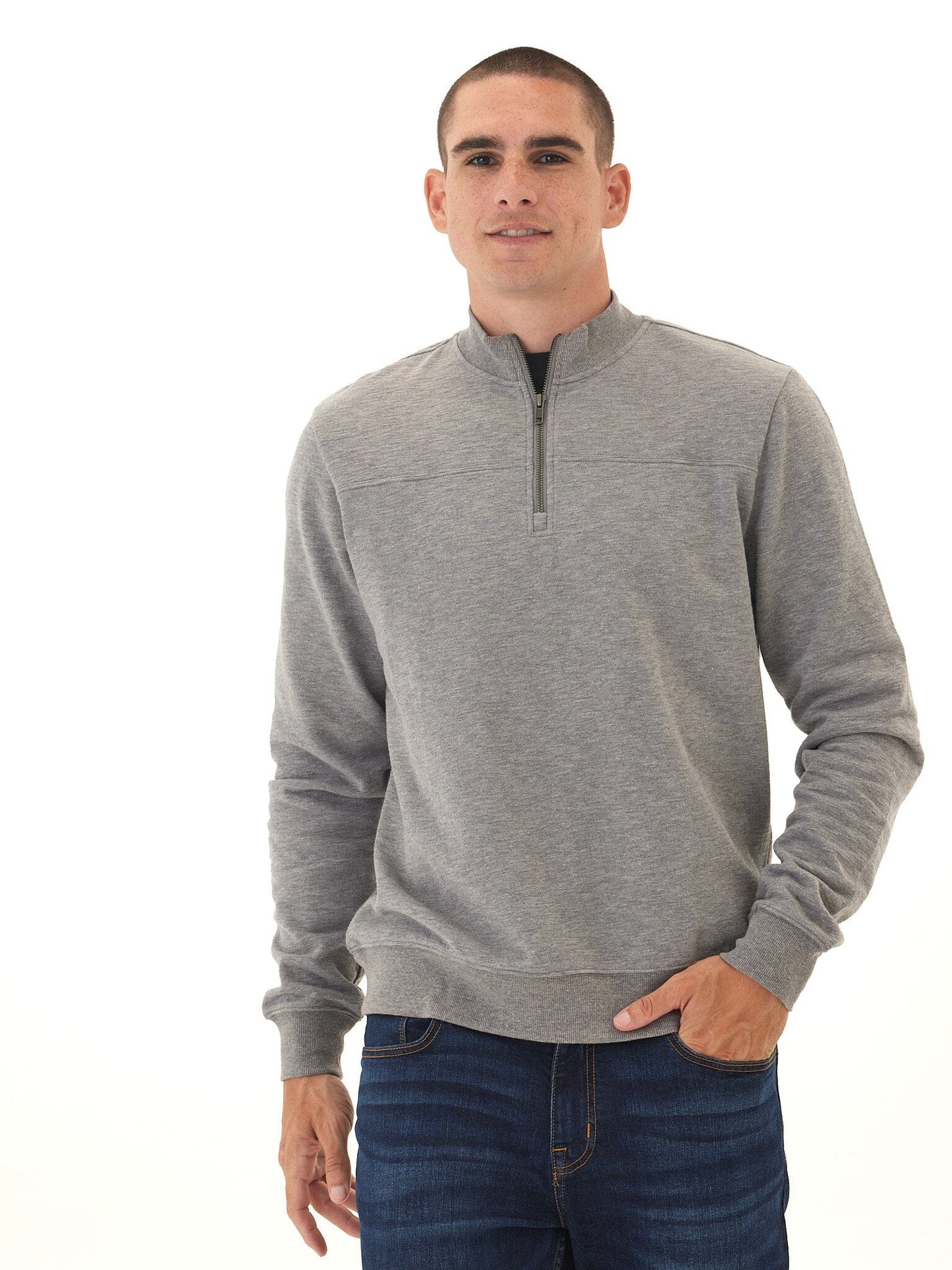 Christian Comfort Slub Terry Half Zip Pullover