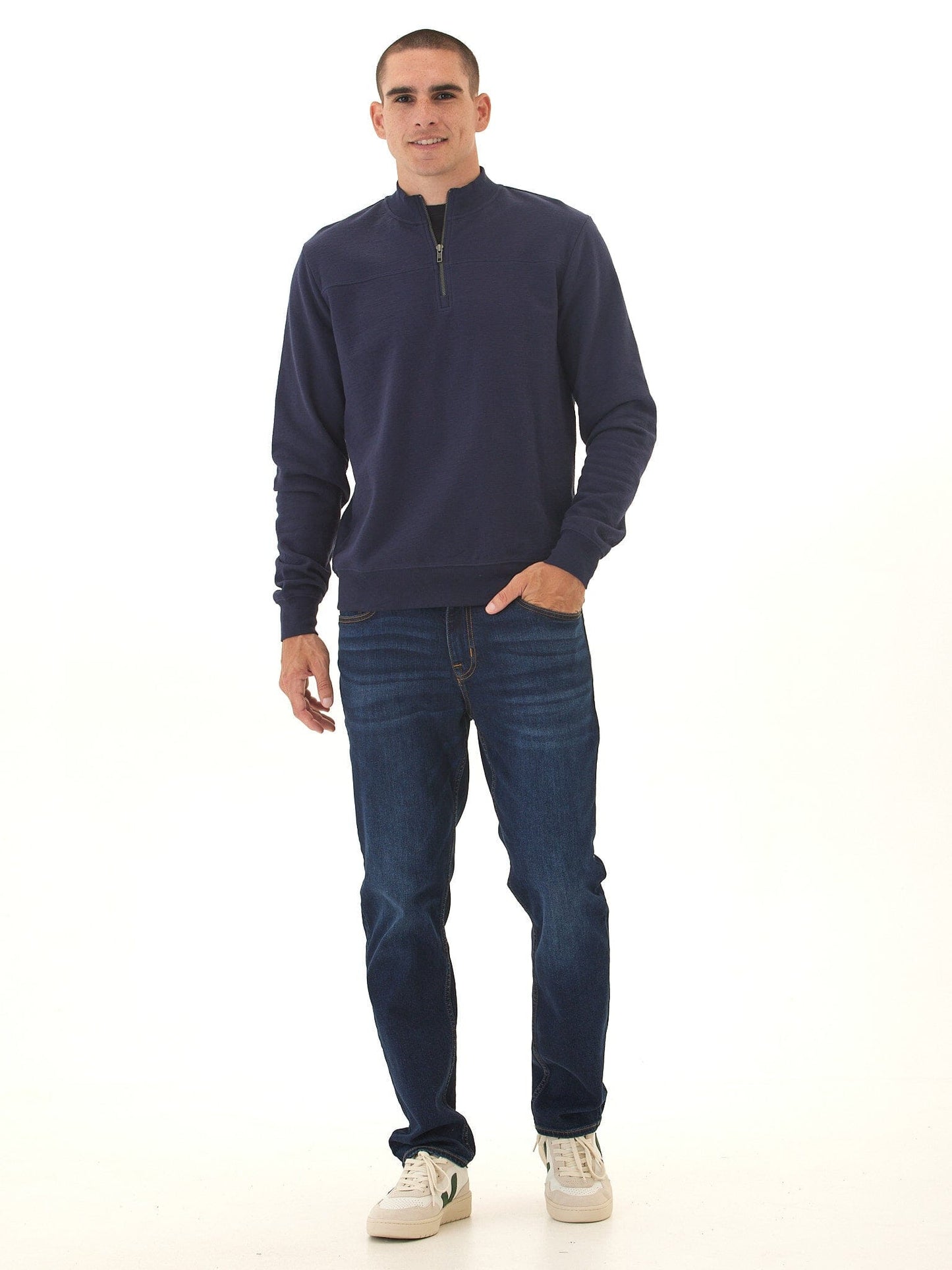 Christian Comfort Slub Terry Half Zip Pullover