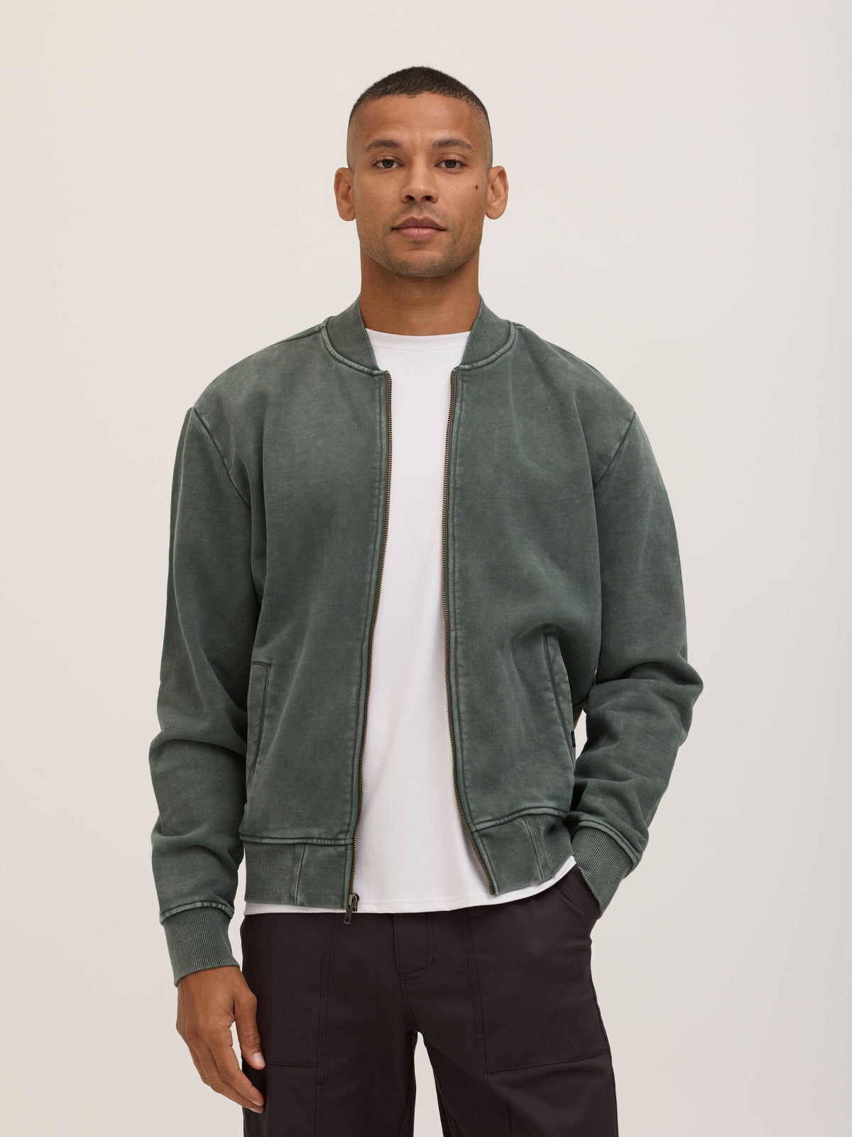 Walter Mineral Wash Heavy Terry Bomber Jacket