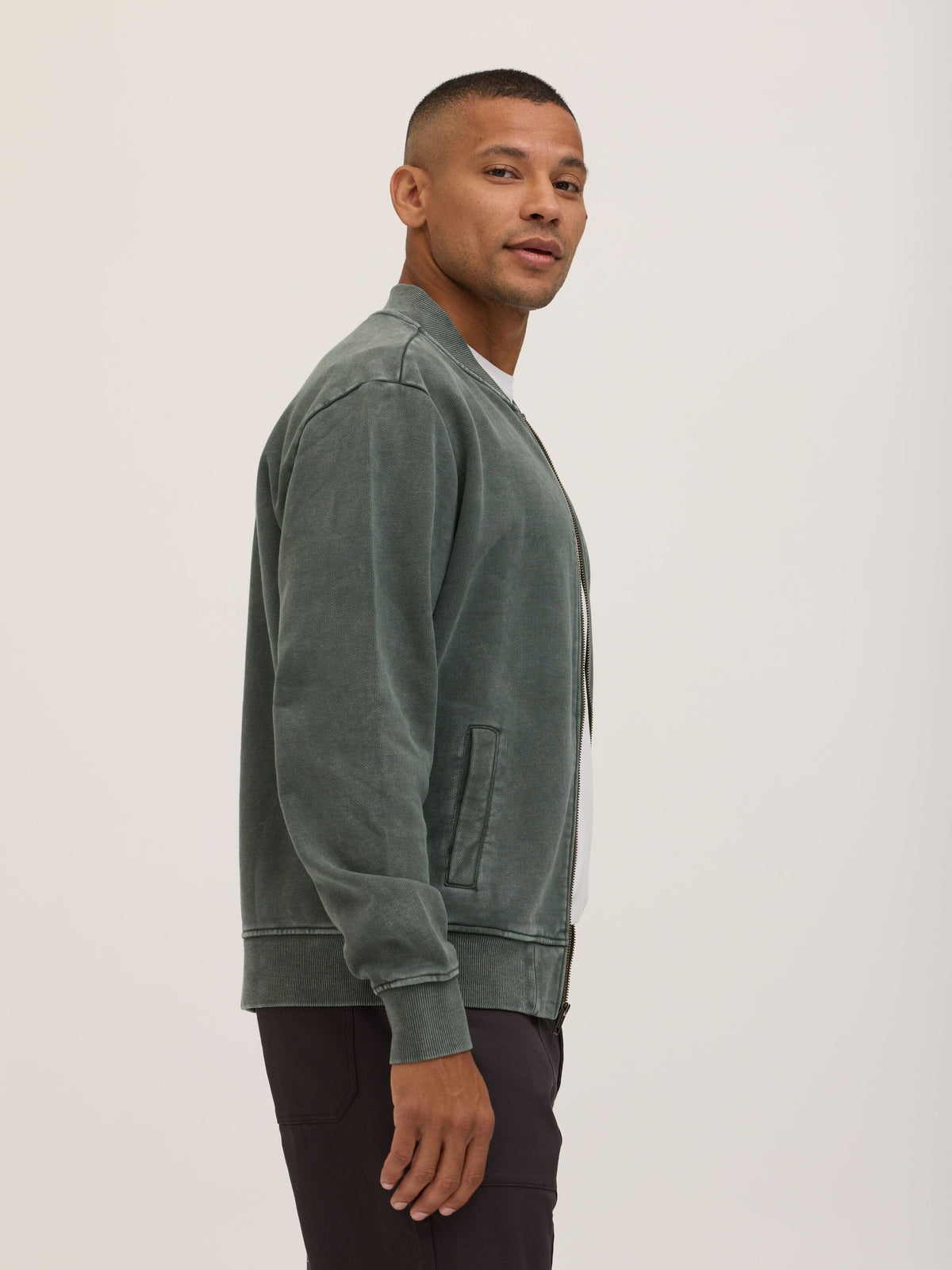 Walter Mineral Wash Heavy Terry Bomber Jacket