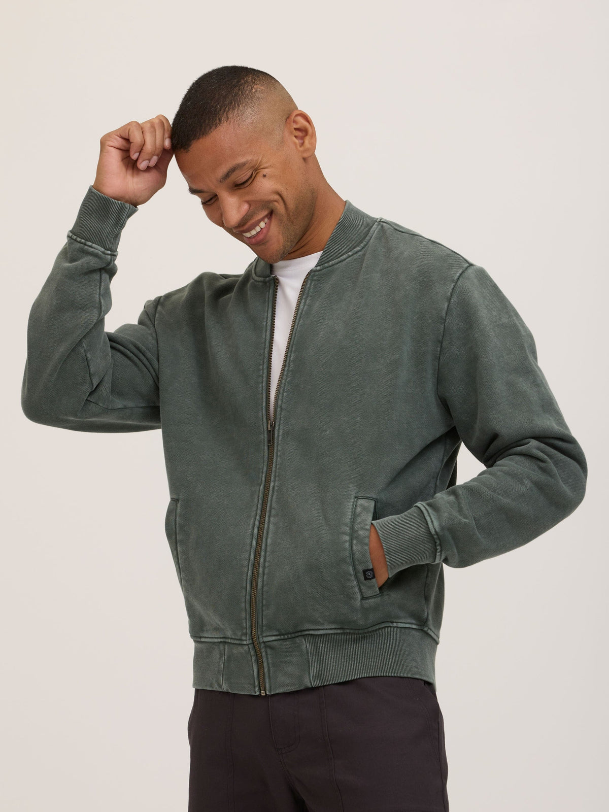 Walter Mineral Wash Heavy Terry Bomber Jacket