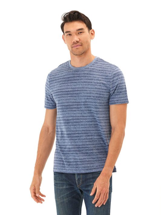 Stripe Triblend Jersey Crew Tee