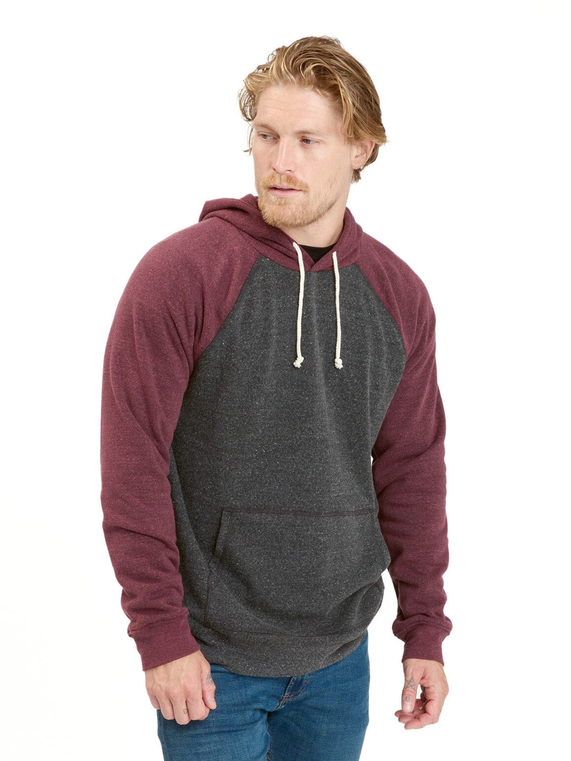 Colorblock Raglan Triblend Hoodie
