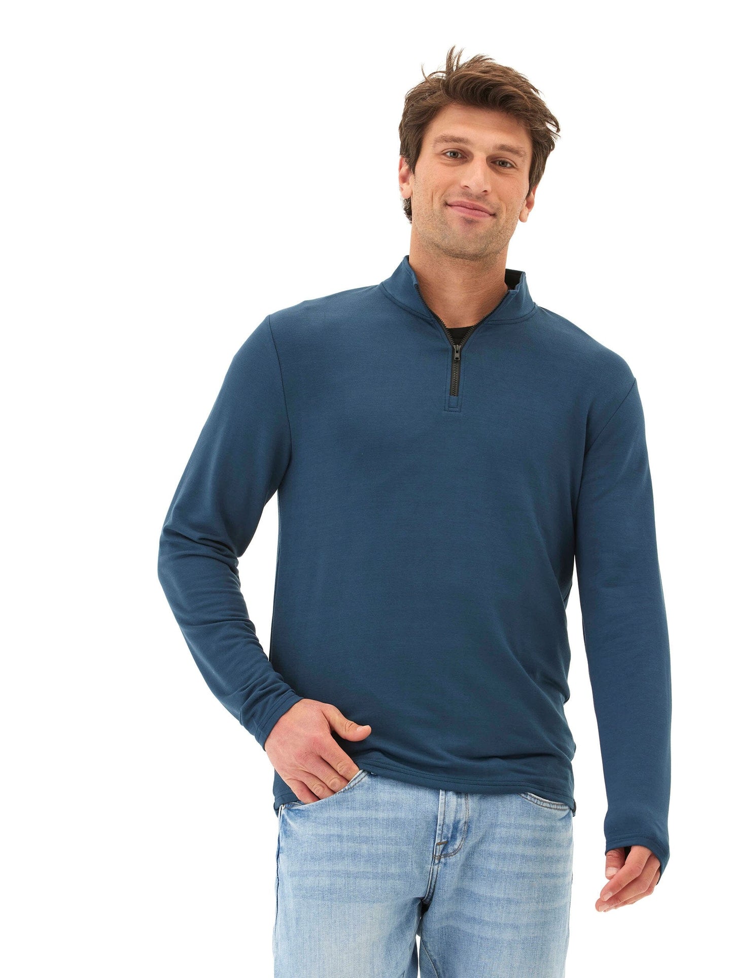 Kace Modal Terry Quarter Zip Neck