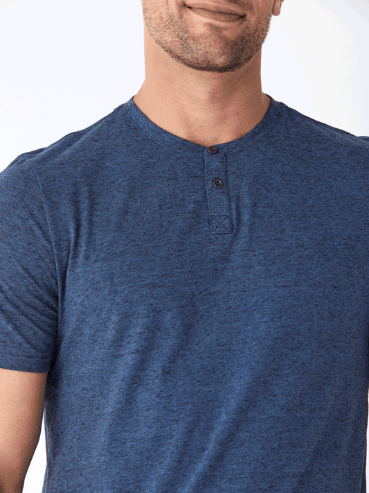 Black Fleck Triblend Henley