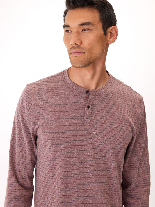 Stripe Triblend Long Sleeve Henley