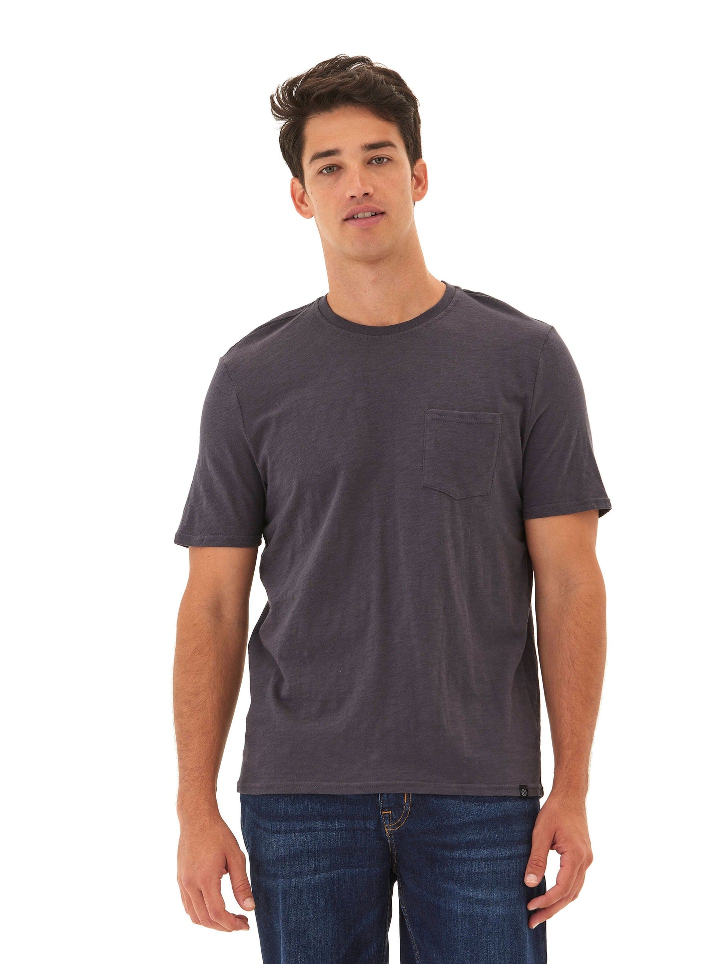 Slub Jersey Crew Neck Pocket Tee